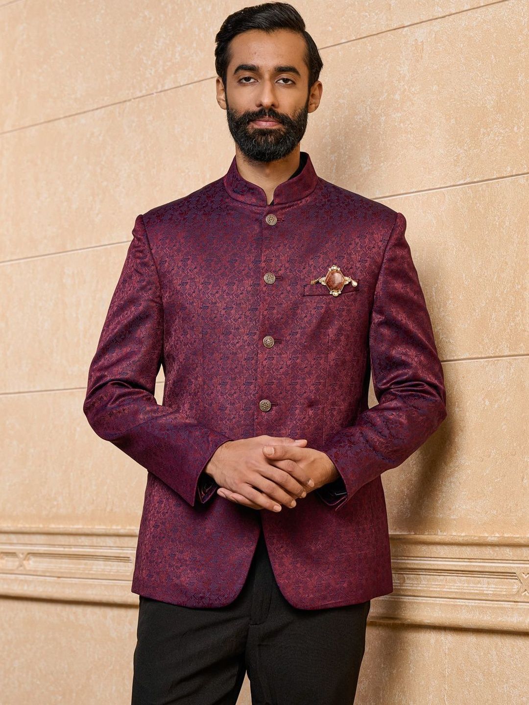 Tasva Printed Woven Nehru Jackets