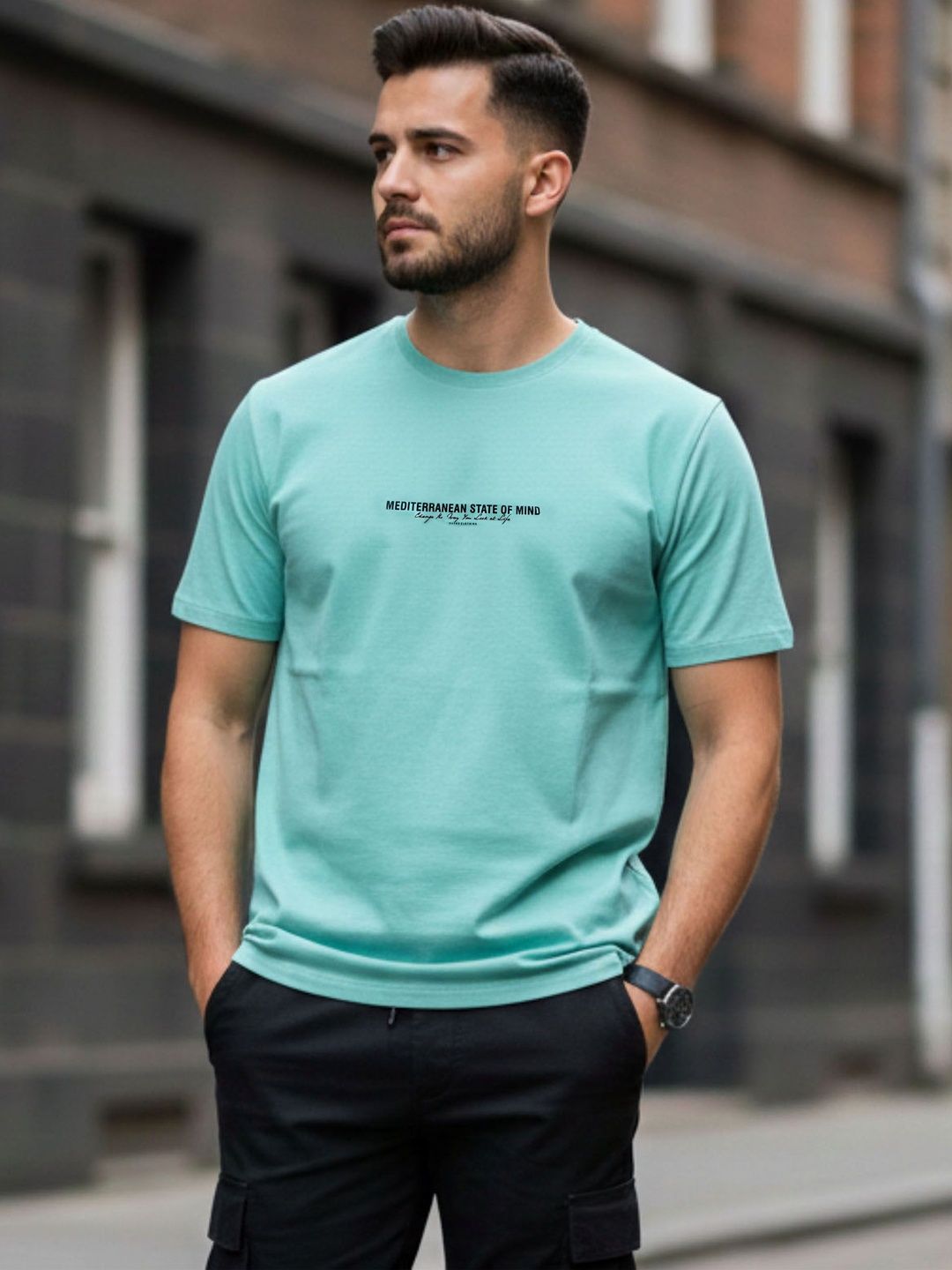 Davno Men Typography Printed T-shirt