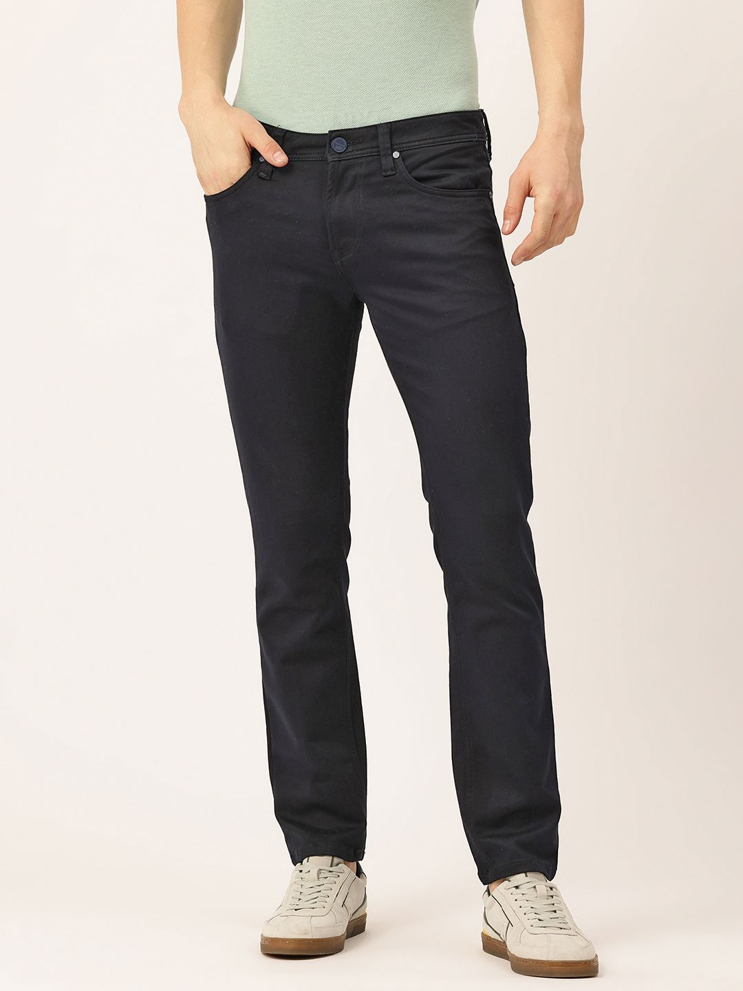 Integriti Men Smart Slim Fit Mid-Rise Light Fade Stretchable Jeans