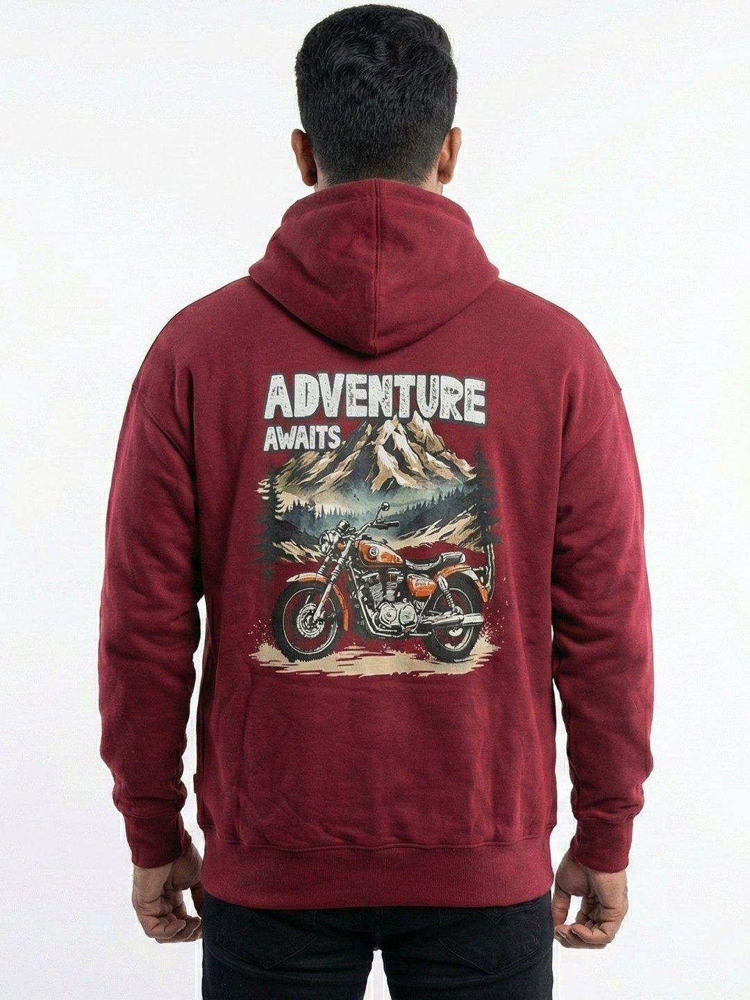 The Roadster Lifestyle Co Typography Printed Cotton Hooded Sweatshirt