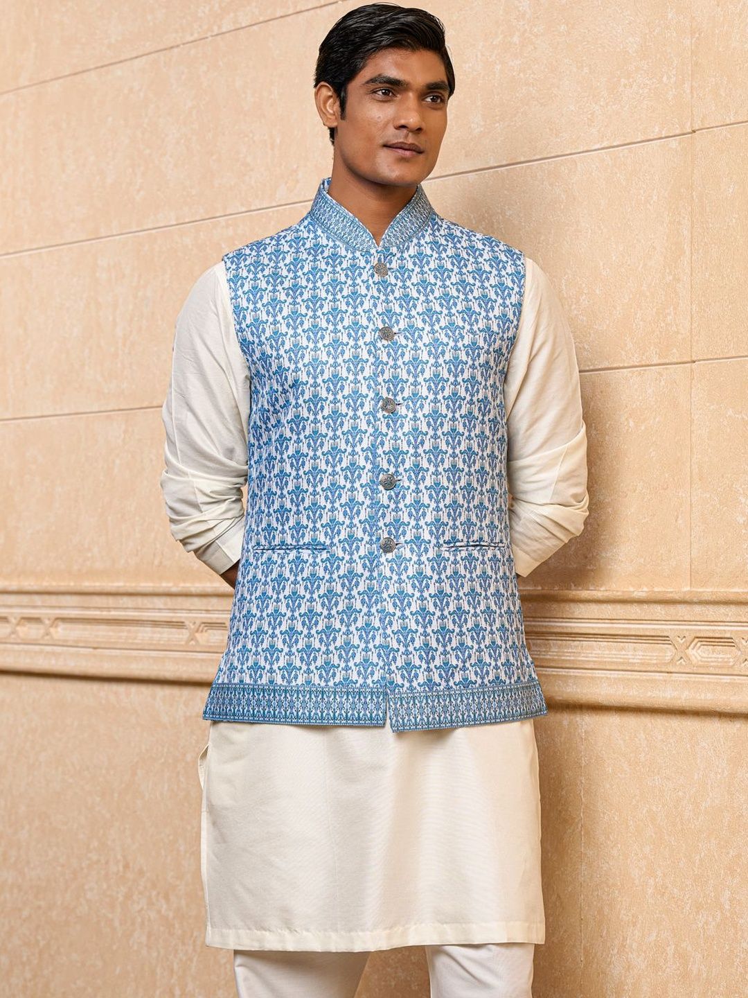Tasva Printed Woven Nehru Jackets