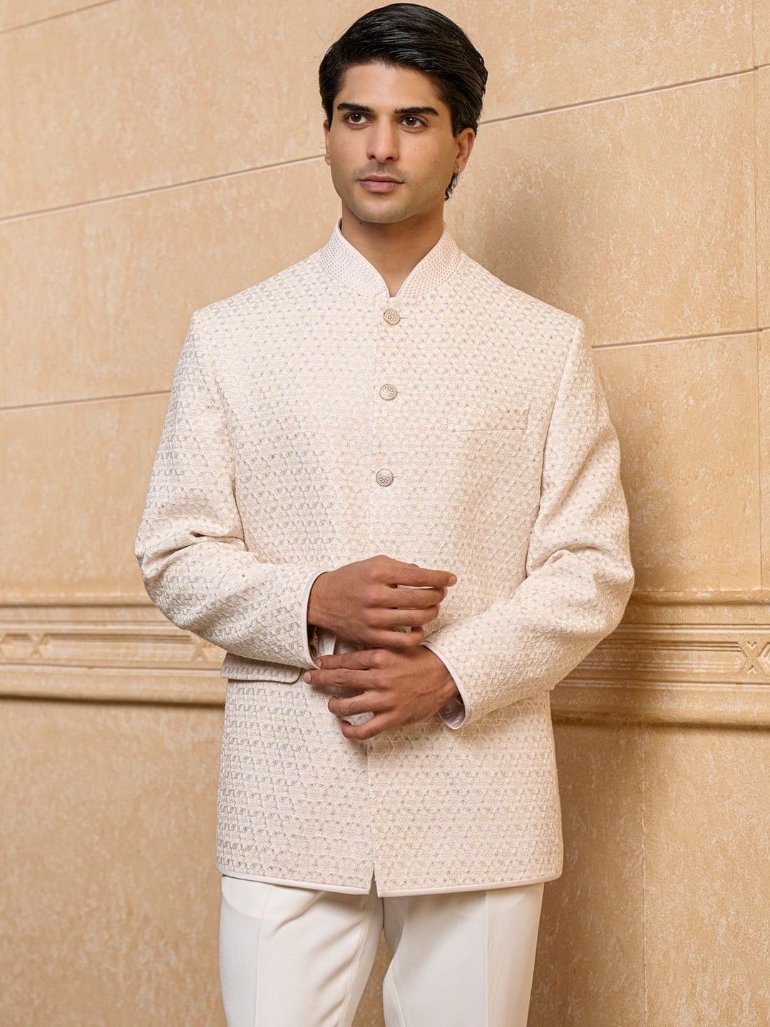 Tasva Embroidered Woven Nehru Jackets