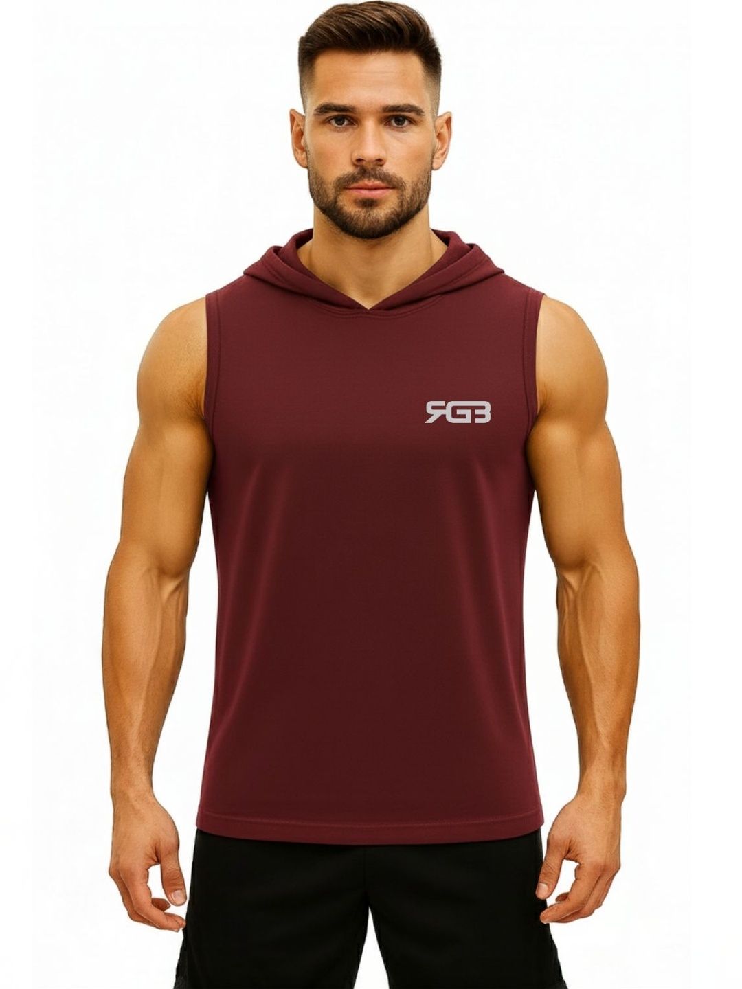 3Colors Hooded Neck Gym Vest