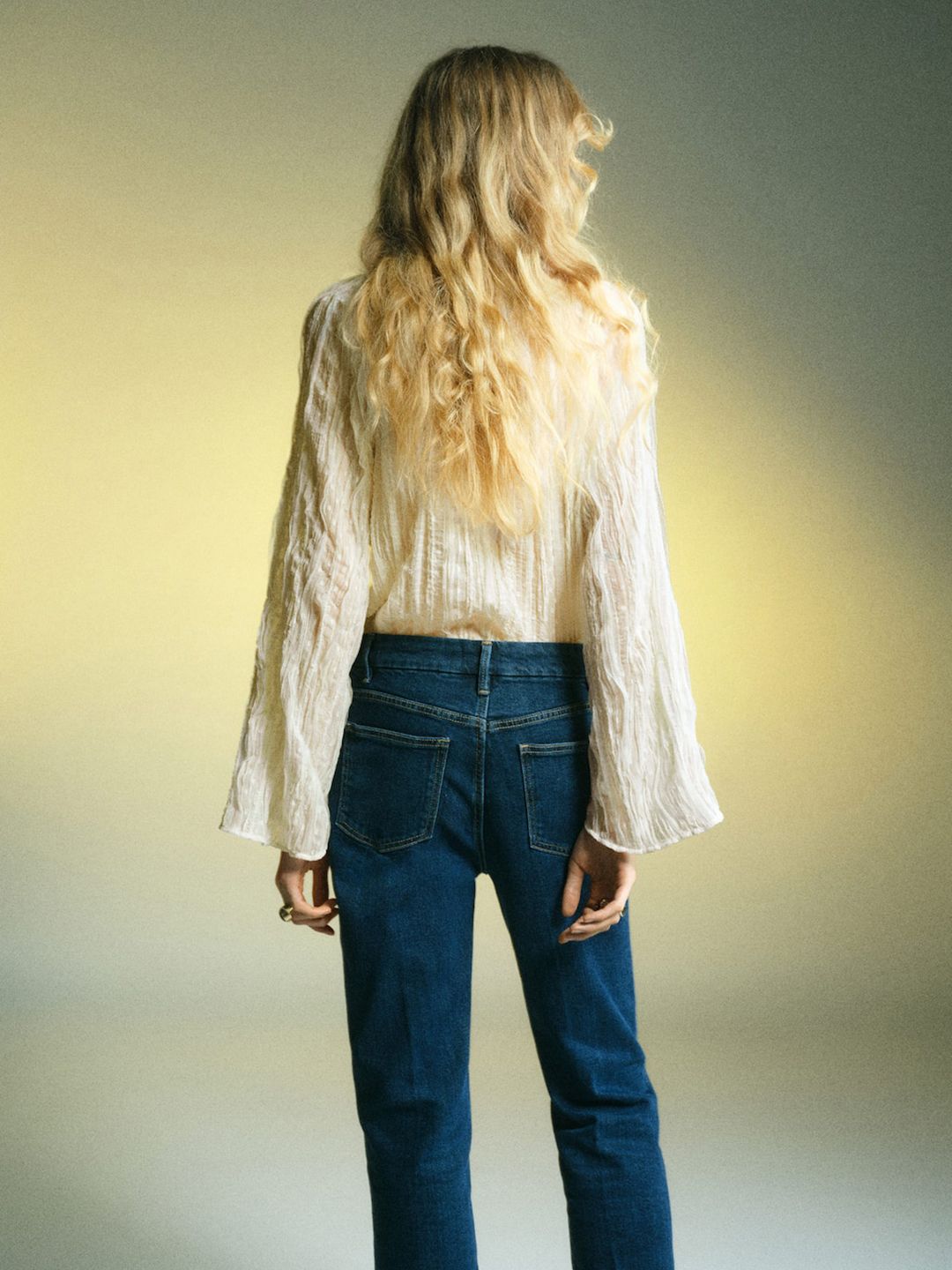 Textured Self Design High Neck Regular Top with Tie-Up Detail