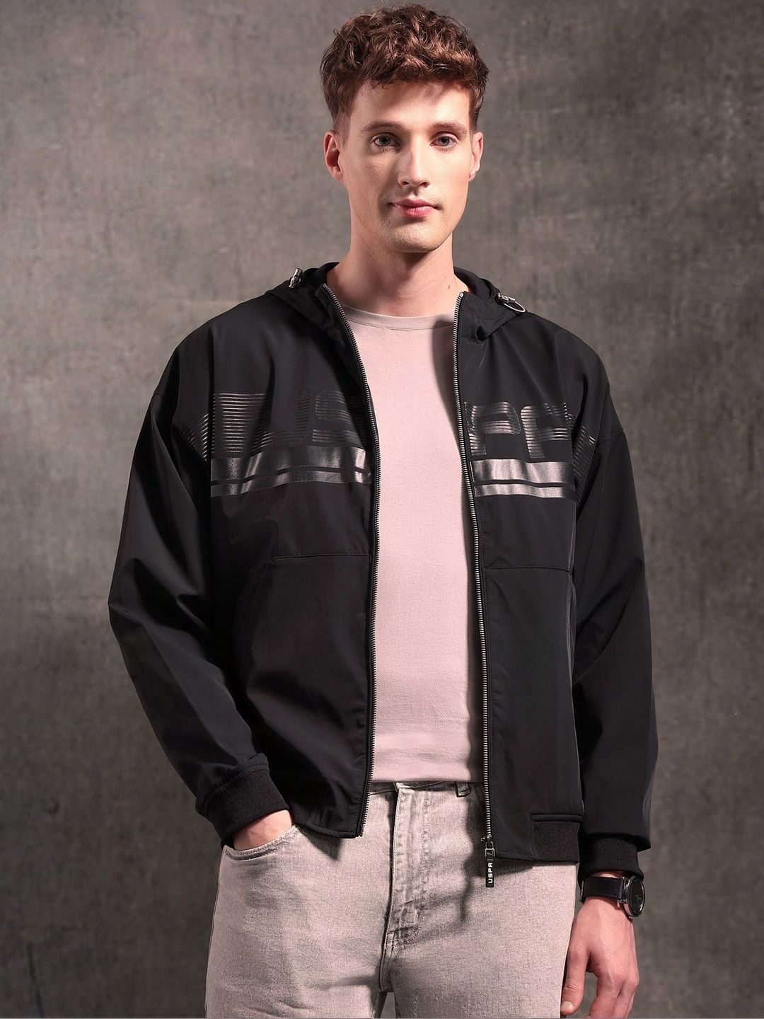 U.S. Polo Assn. Denim Co. Men Brand Logo Bomber Jacket