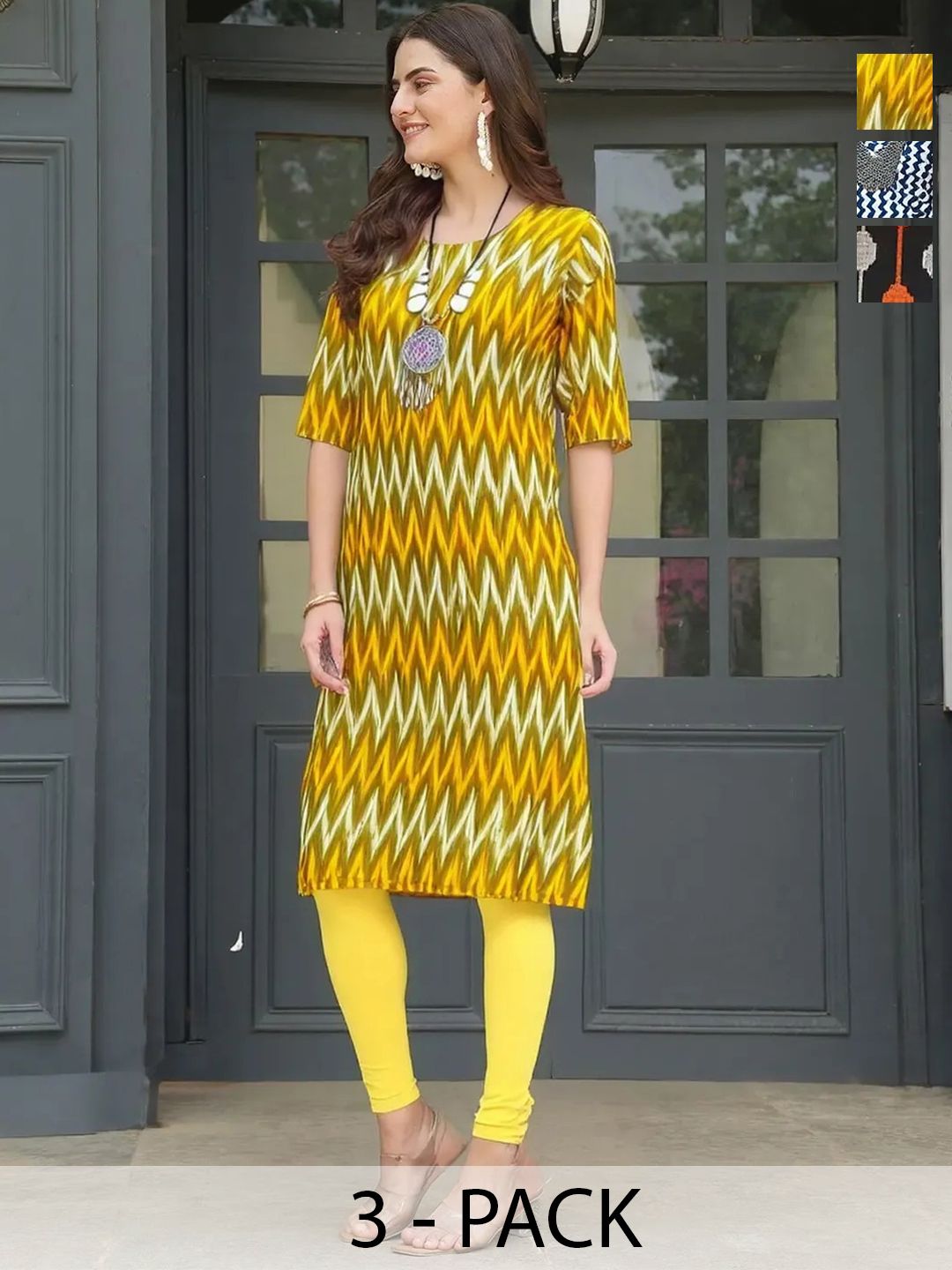 arangya Pack Of 3 Women Crepe Kurta