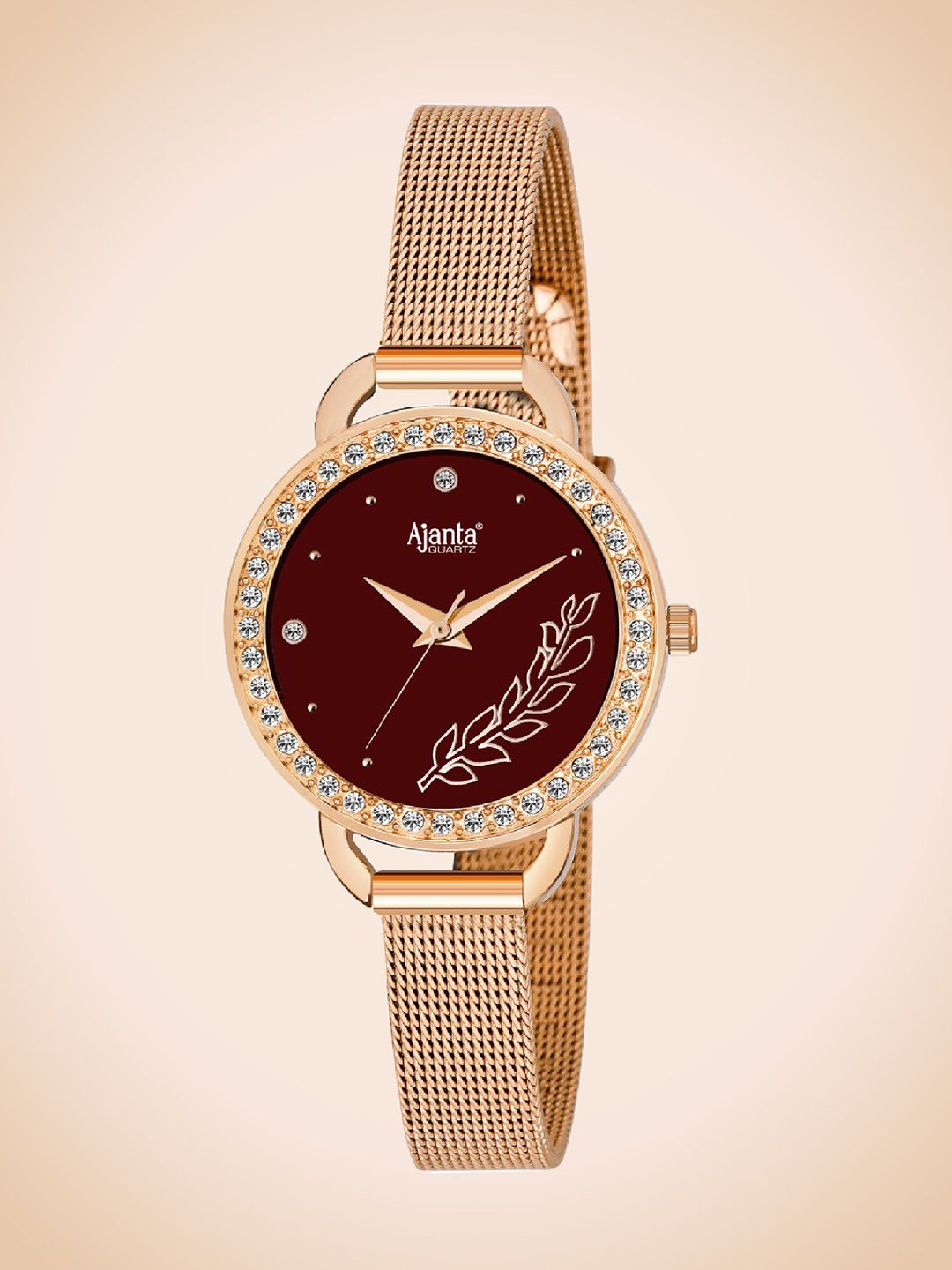 Ajanta Quartz Ajanta Quartz Women Brass Patterned Dial & Straps Analogue Watch A_AWC203KTL 6