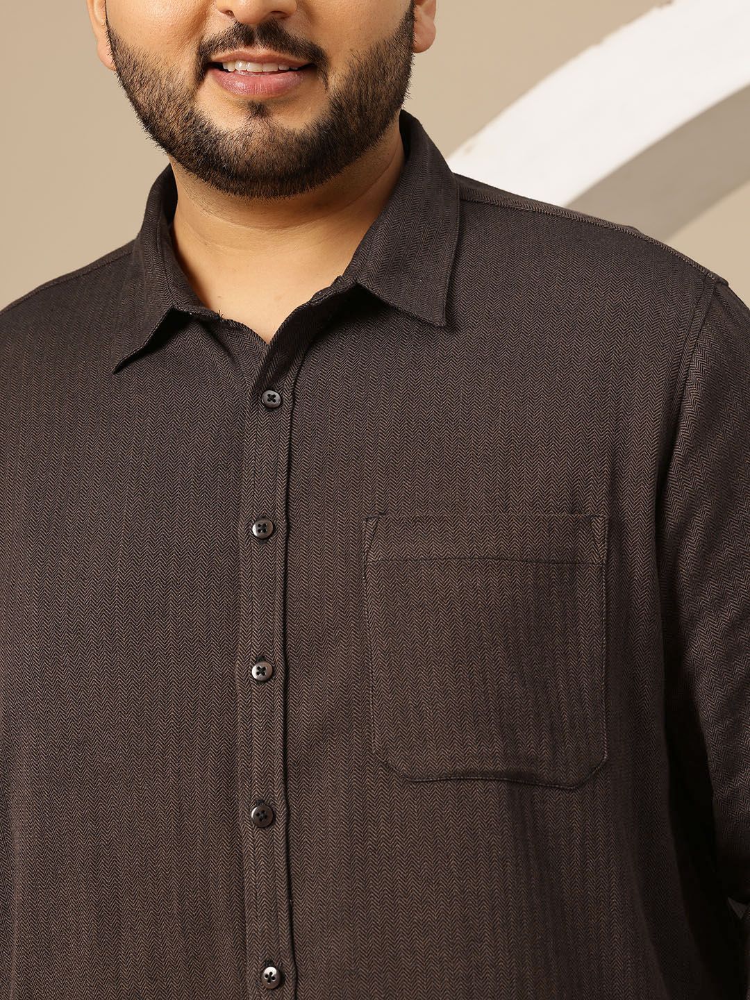 Buy Sztori Plus Size Chevron Casual Shirt - Shirts for Men