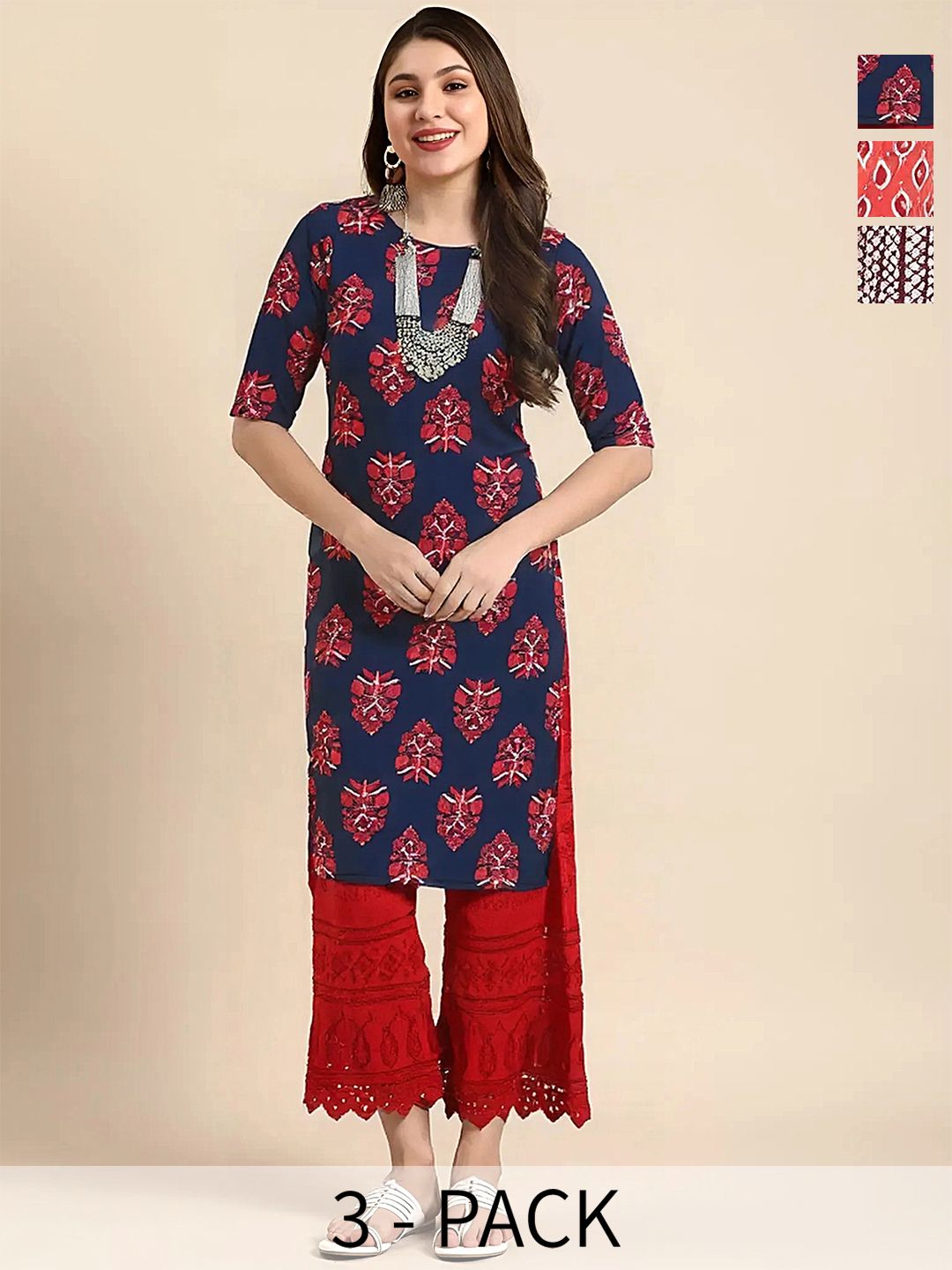 arangya Women Ethnic Motifs Printed Indie Prints Crepe Kurta