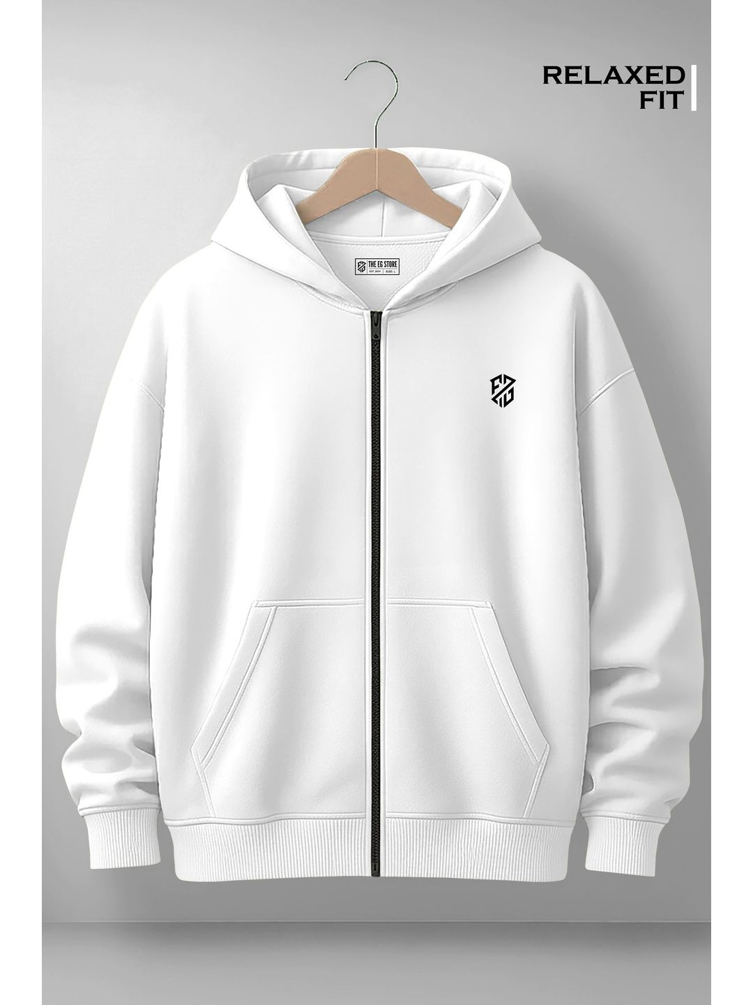 THE EG STORE Men Printed Hooded Sweatshirt