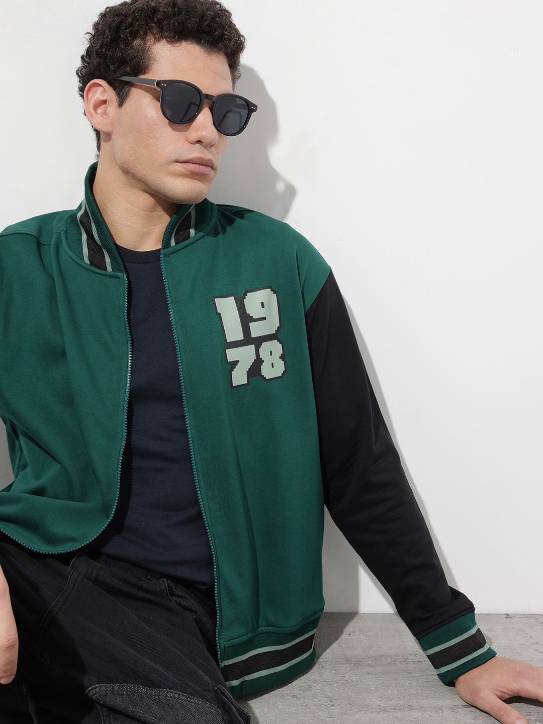 The Roadster Life Co. Varsity Printed Relaxed Fit Sweatshirt