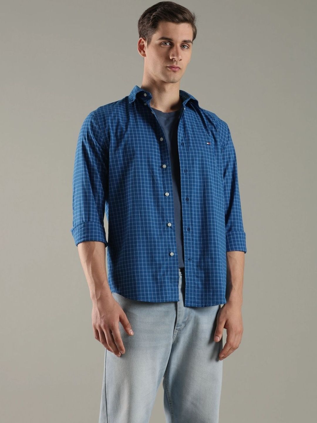 Tommy Hilfiger Tommy Hilfiger Men Windowpane Checks Checked Casual Shirt