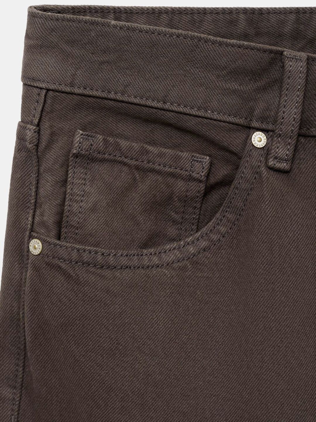 Mid-Rise Pure Cotton Straight Fit Jeans
