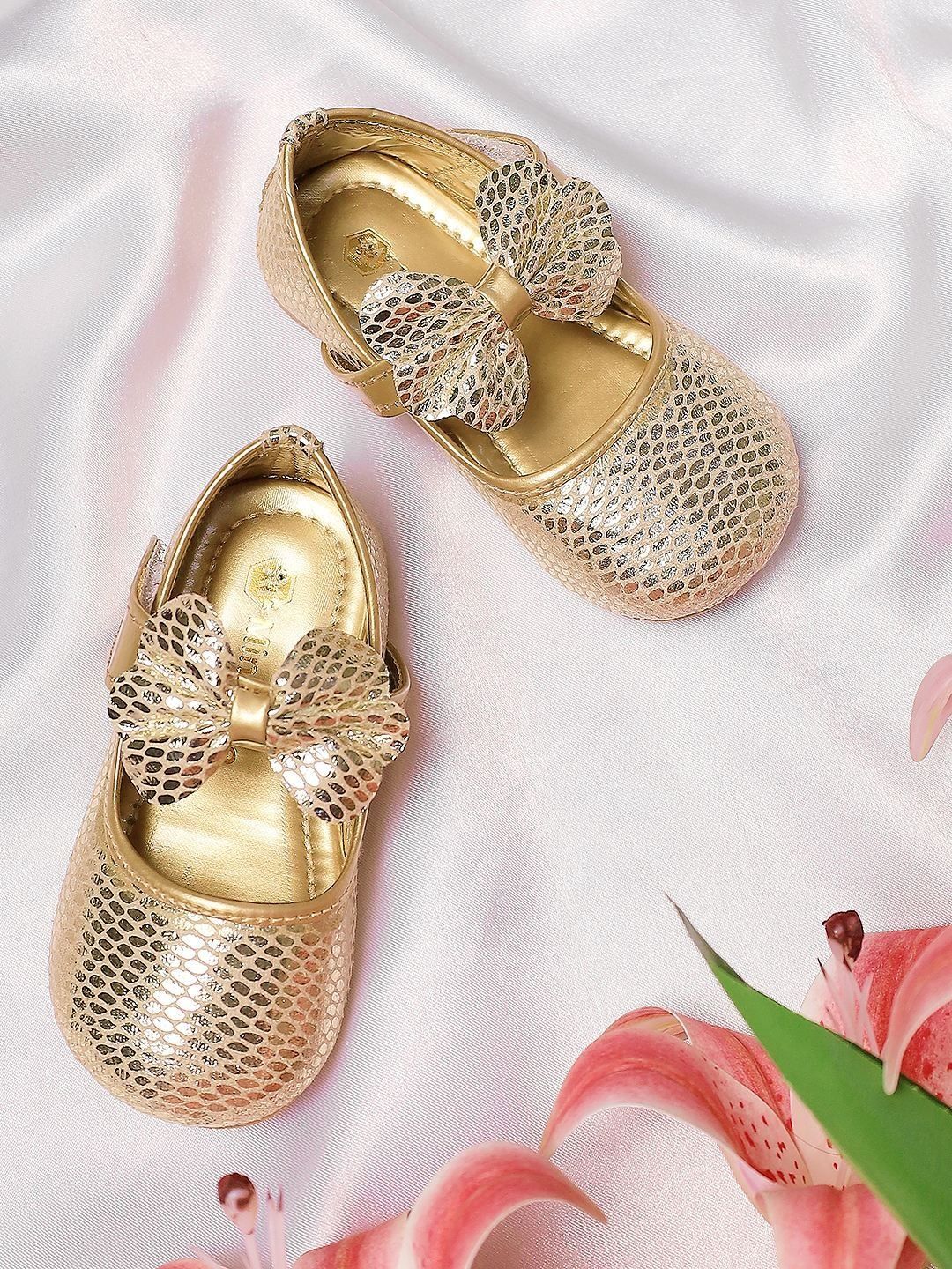 Minesole Girls Textured Party Bows Flats