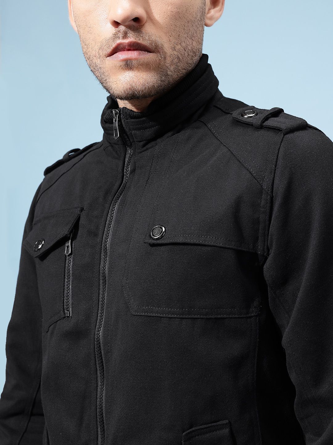 Buy StyleCast x Revolte Dual Collar Zip Detail Bomber Jacket