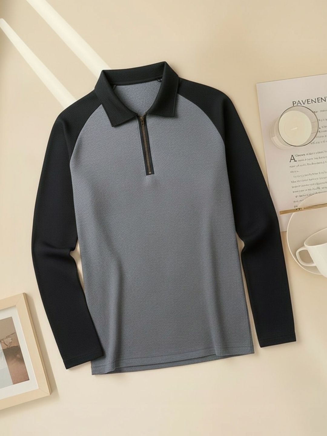 INDICLUB Men Polo Collar T-shirt