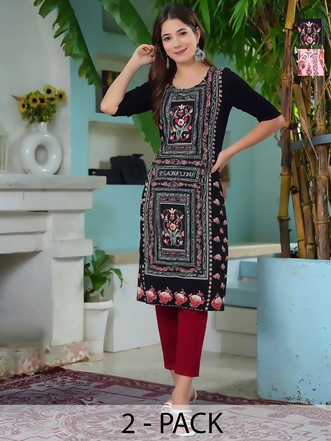 arangya Women Floral Printed Crepe Kurta