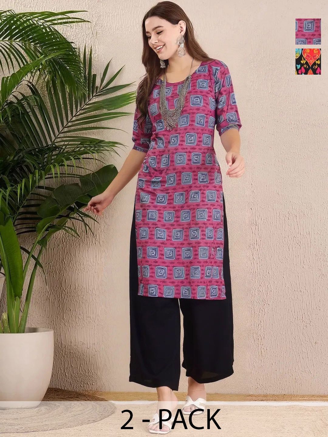 arangya Women Geometric Printed Crepe Kurta