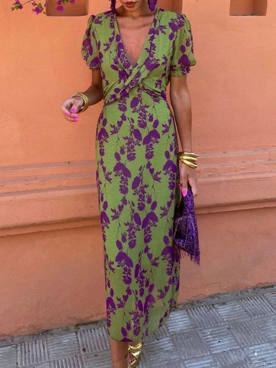 StyleCast x Revolte StyleCast x Revolte Floral Print Fit & Flare Maxi Dress