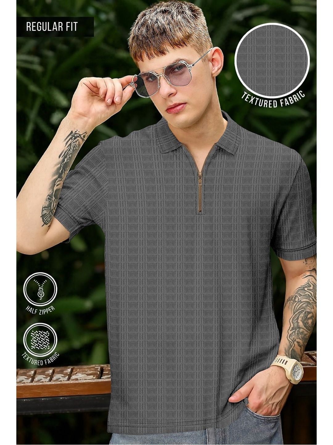 KAJARU Men Polo Collar T-shirt