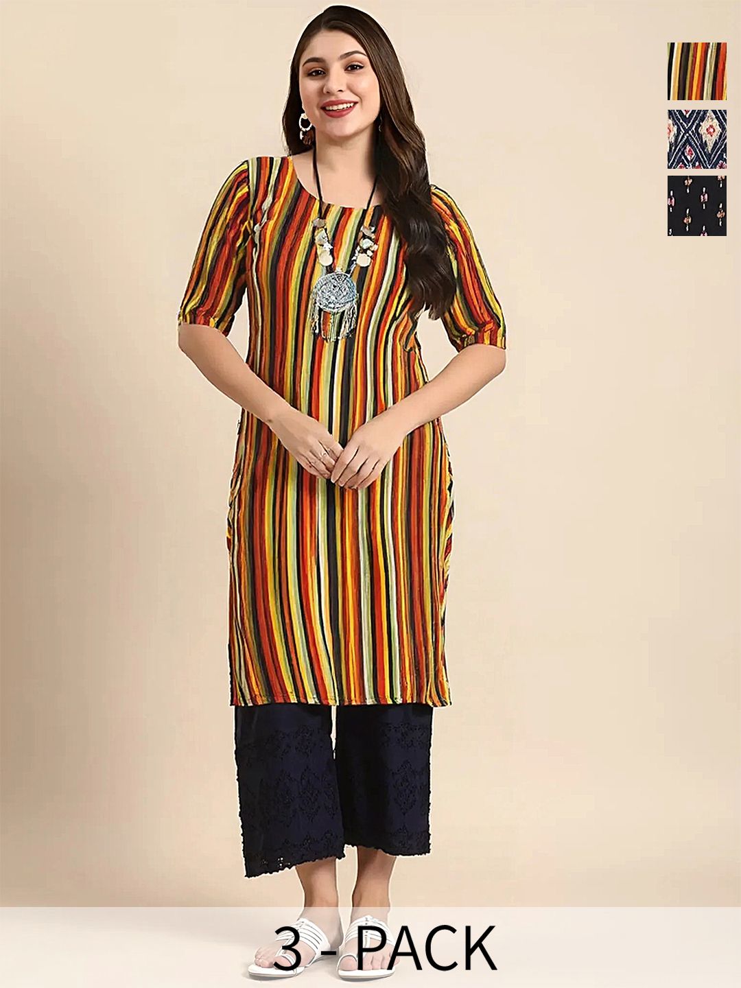 arangya Women Ethnic Motifs Printed Indie Prints Crepe Kurta