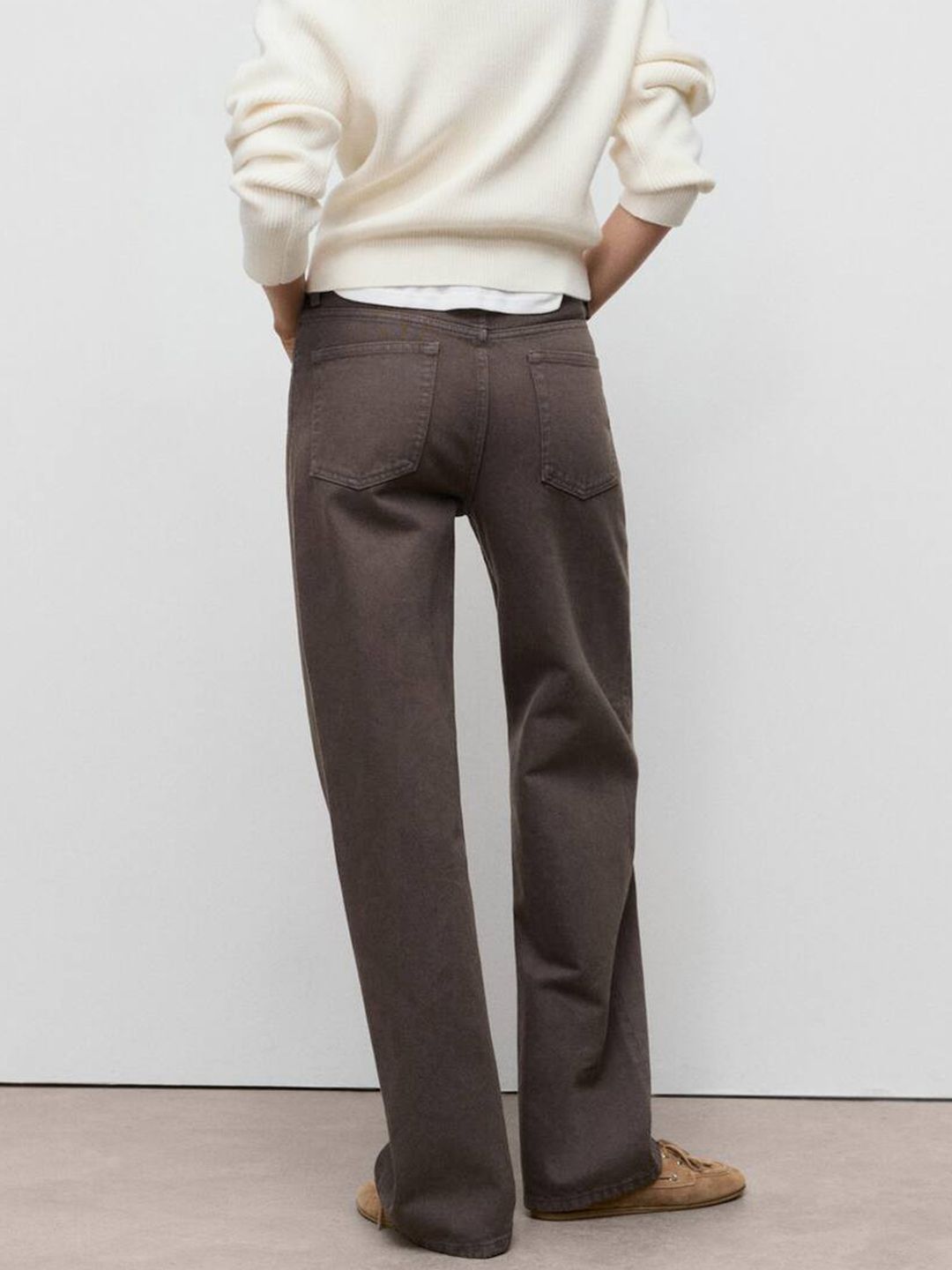 Mid-Rise Pure Cotton Straight Fit Jeans