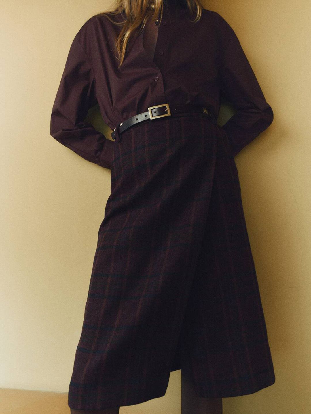 Spread Collar Pure Cotton Belted Oversized Casual Shirt