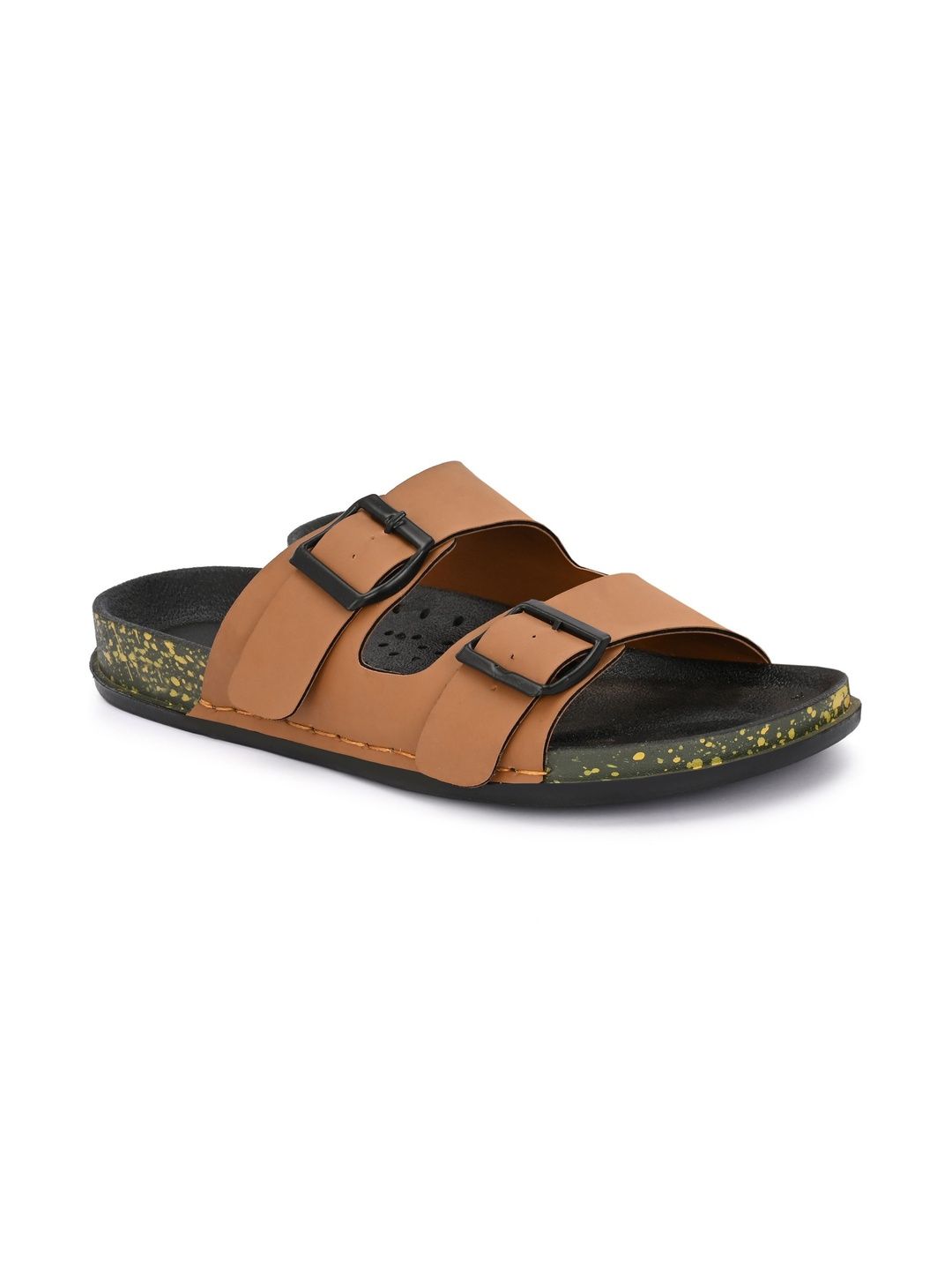 HATTOUN Men Colourblocked Sliders