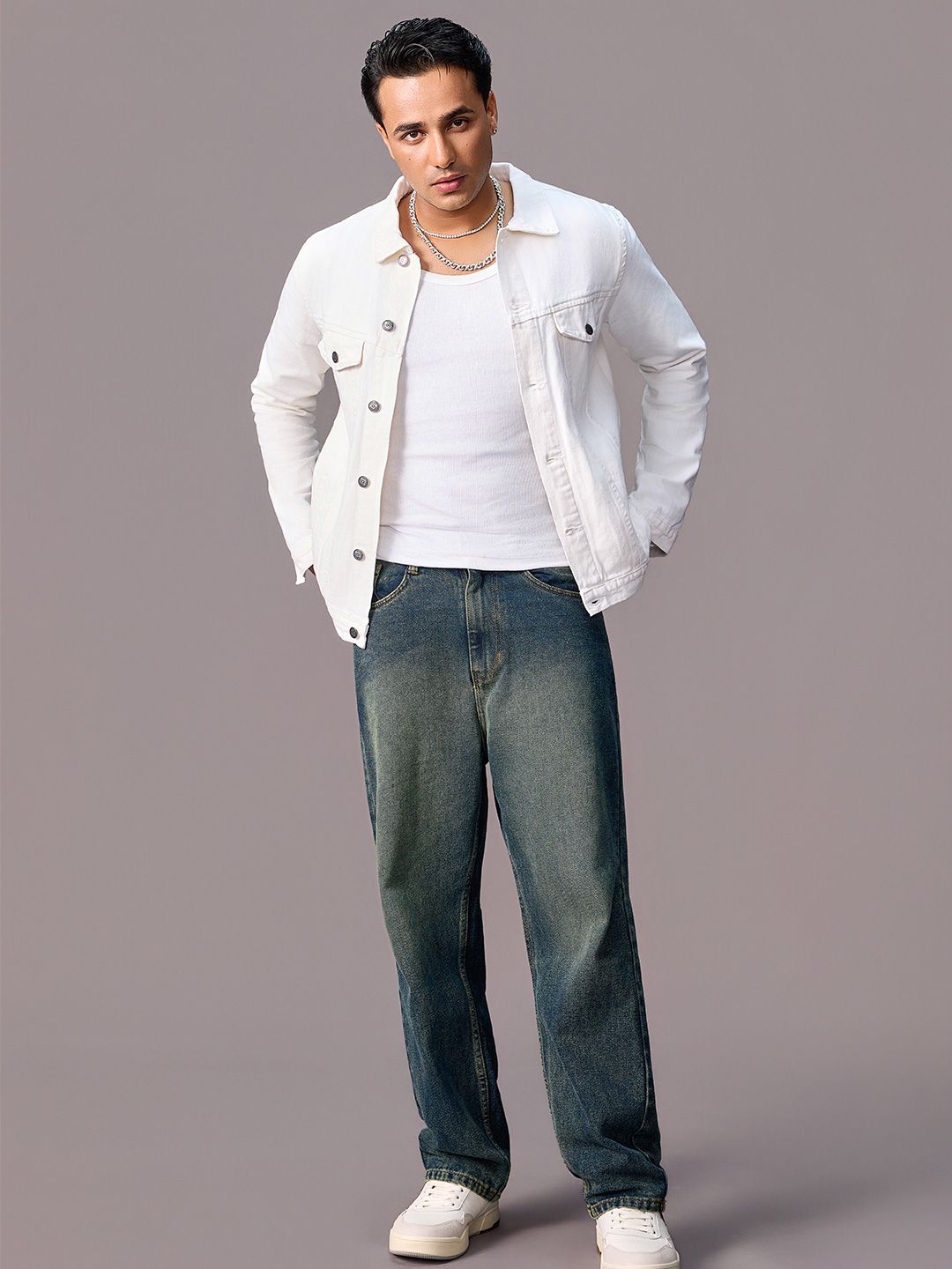 Urbano Fashion Urbano Fashion Men Regular Fit Washed Full Sleeve Denim Jacket