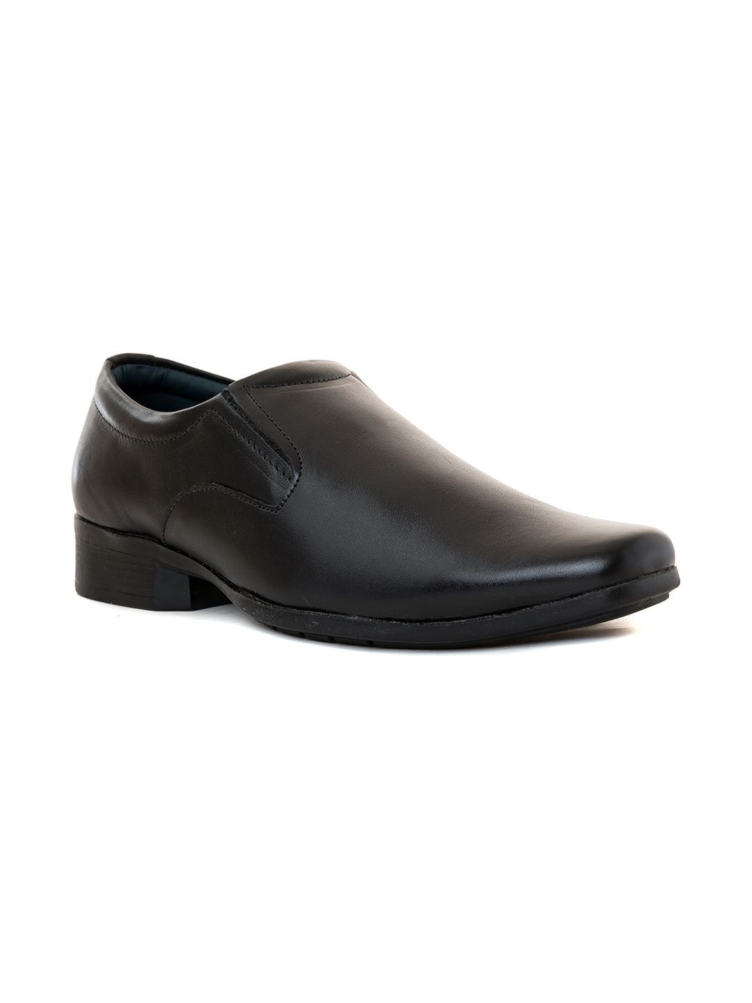 Khadims Men Leather Round-Toe Formal Slip-Ons
