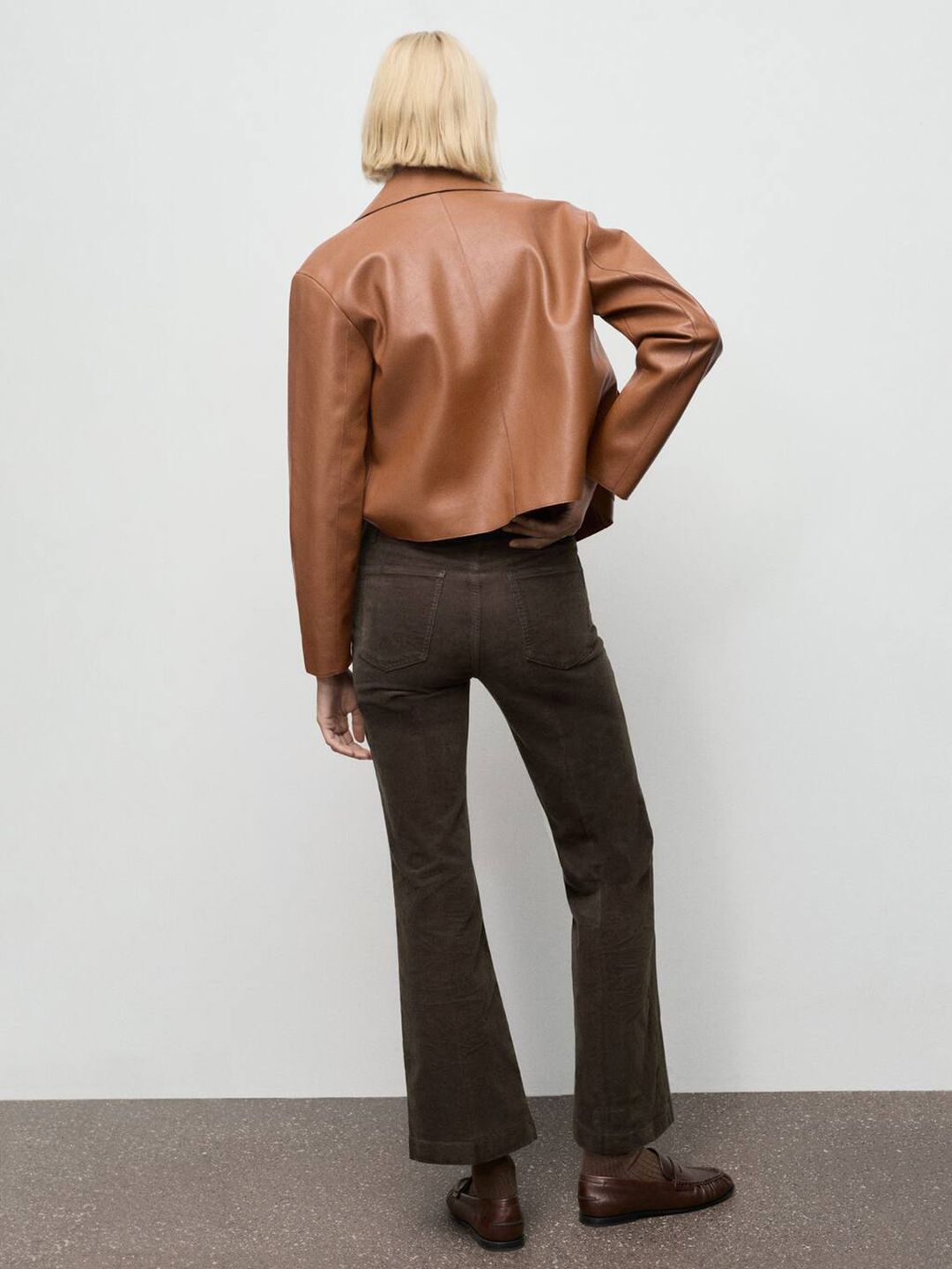 Flared Mid-Rise Stretchable Corduroy Jeans