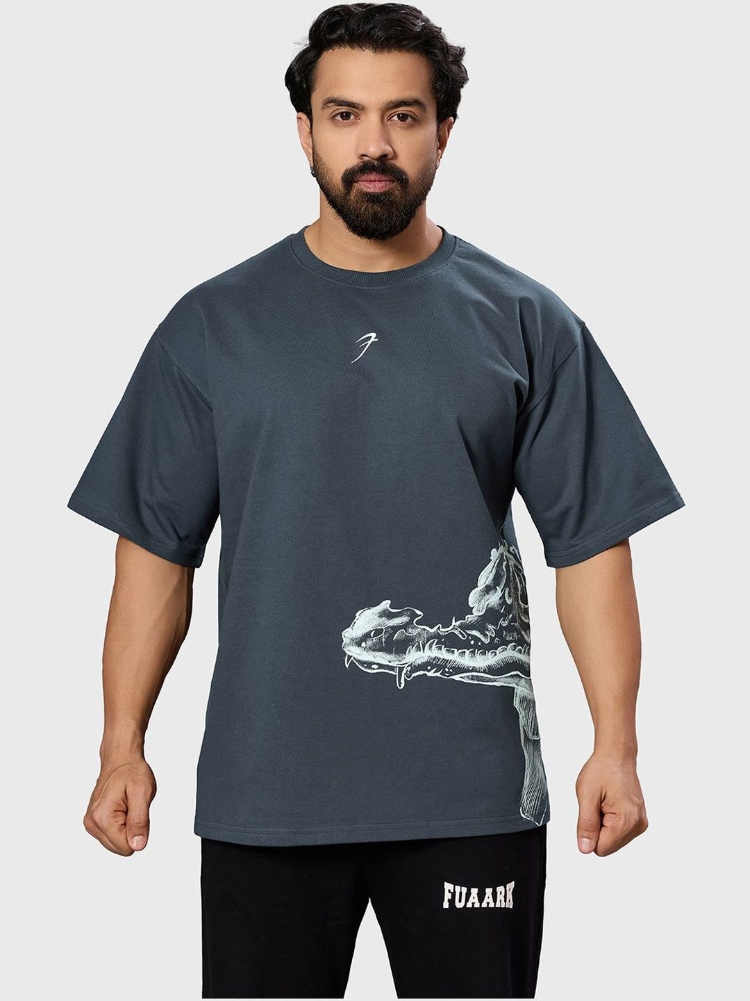 FUAARK Bite Back Cottin Cotton Round Neck Short Sleeves Oversized T-shirt