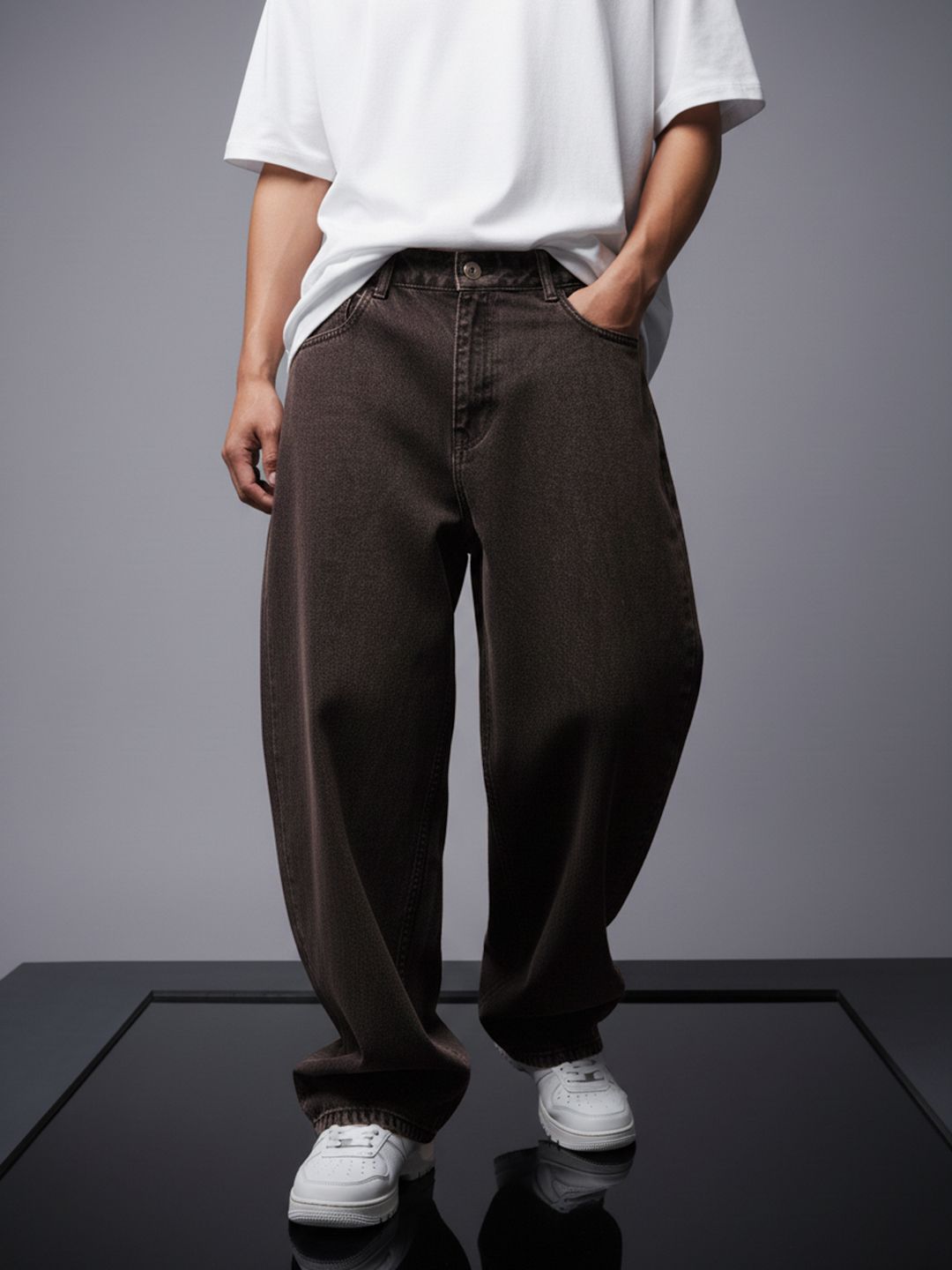 SOKO STREET Men Oversized Fit Light Fade Pure Cotton Jeans
