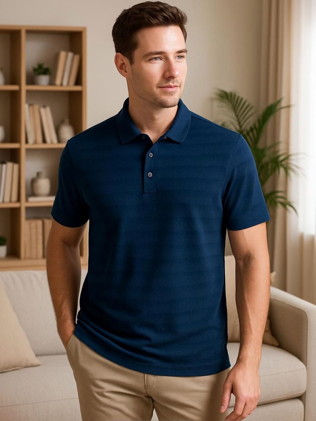 Raves Men Polo Collar Bio Finish T-shirt
