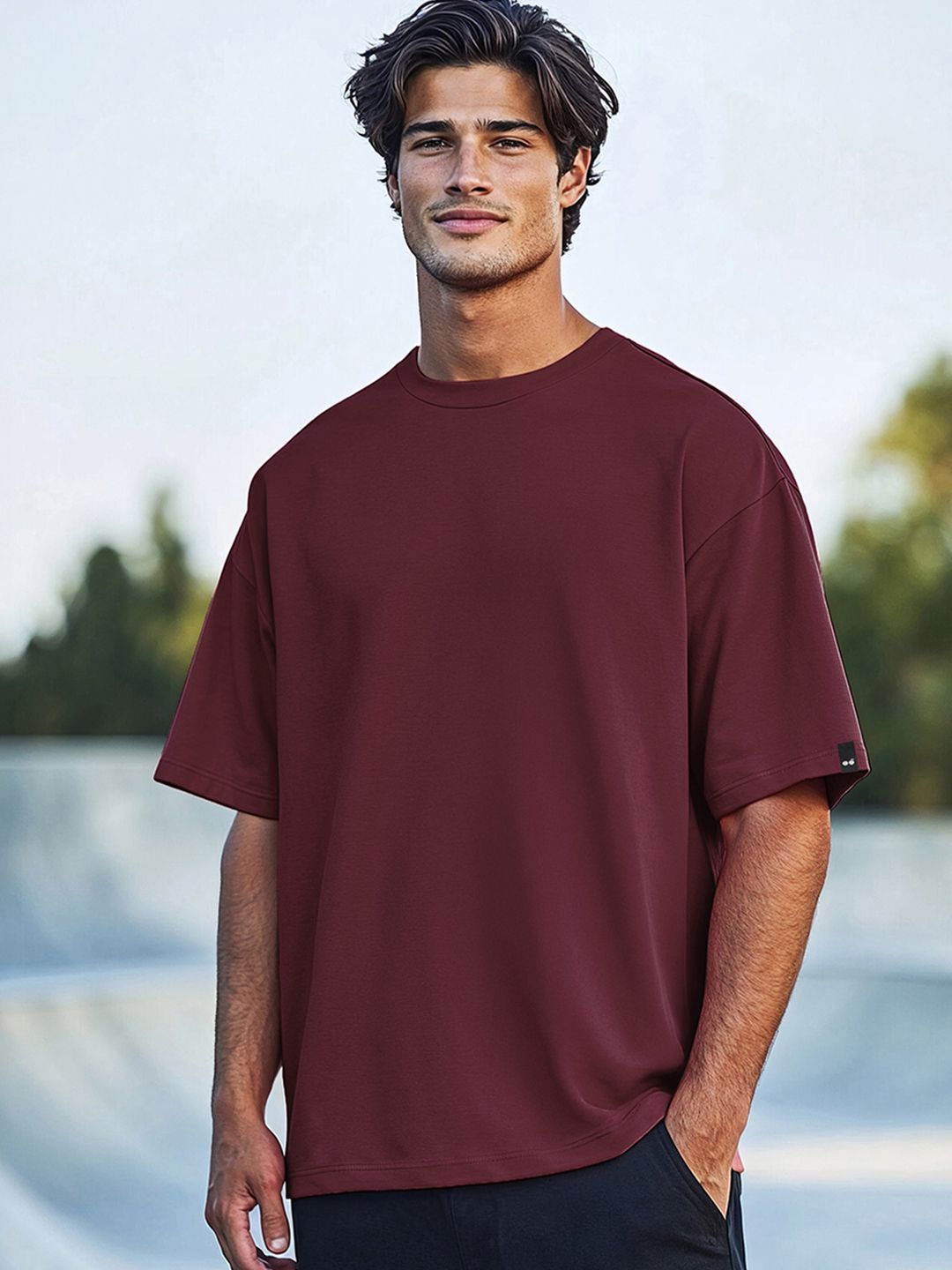 Bewakoof Men Drop Shoulder Sleeves Cotton Oversize T-shirt