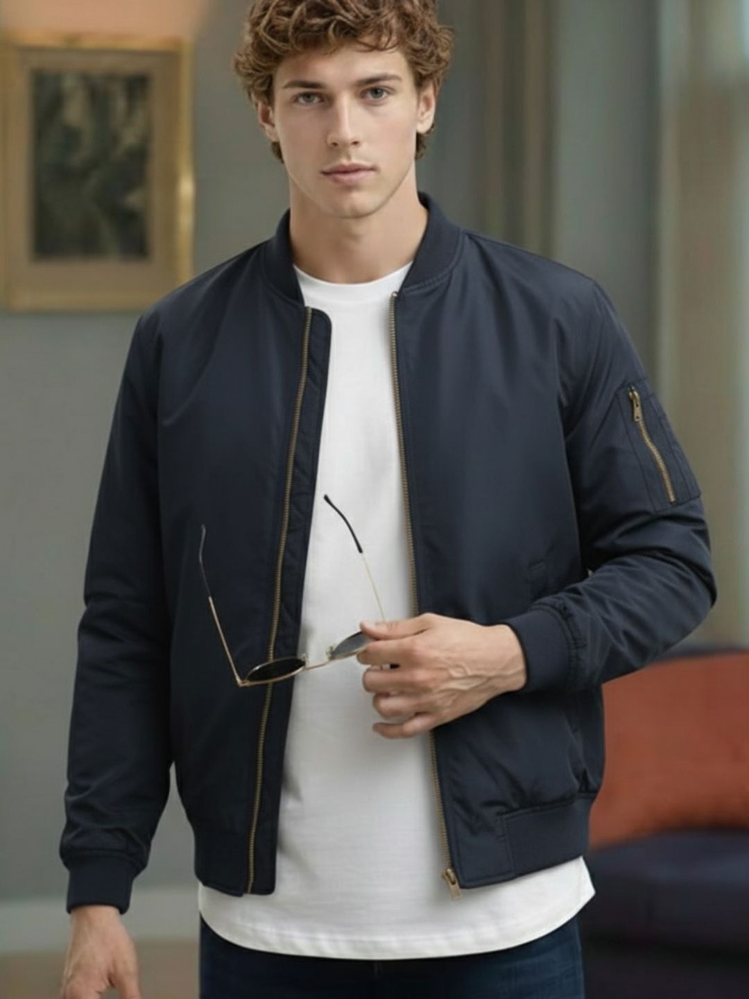 MIA FASHION Men Lightweight Bomber Jacket