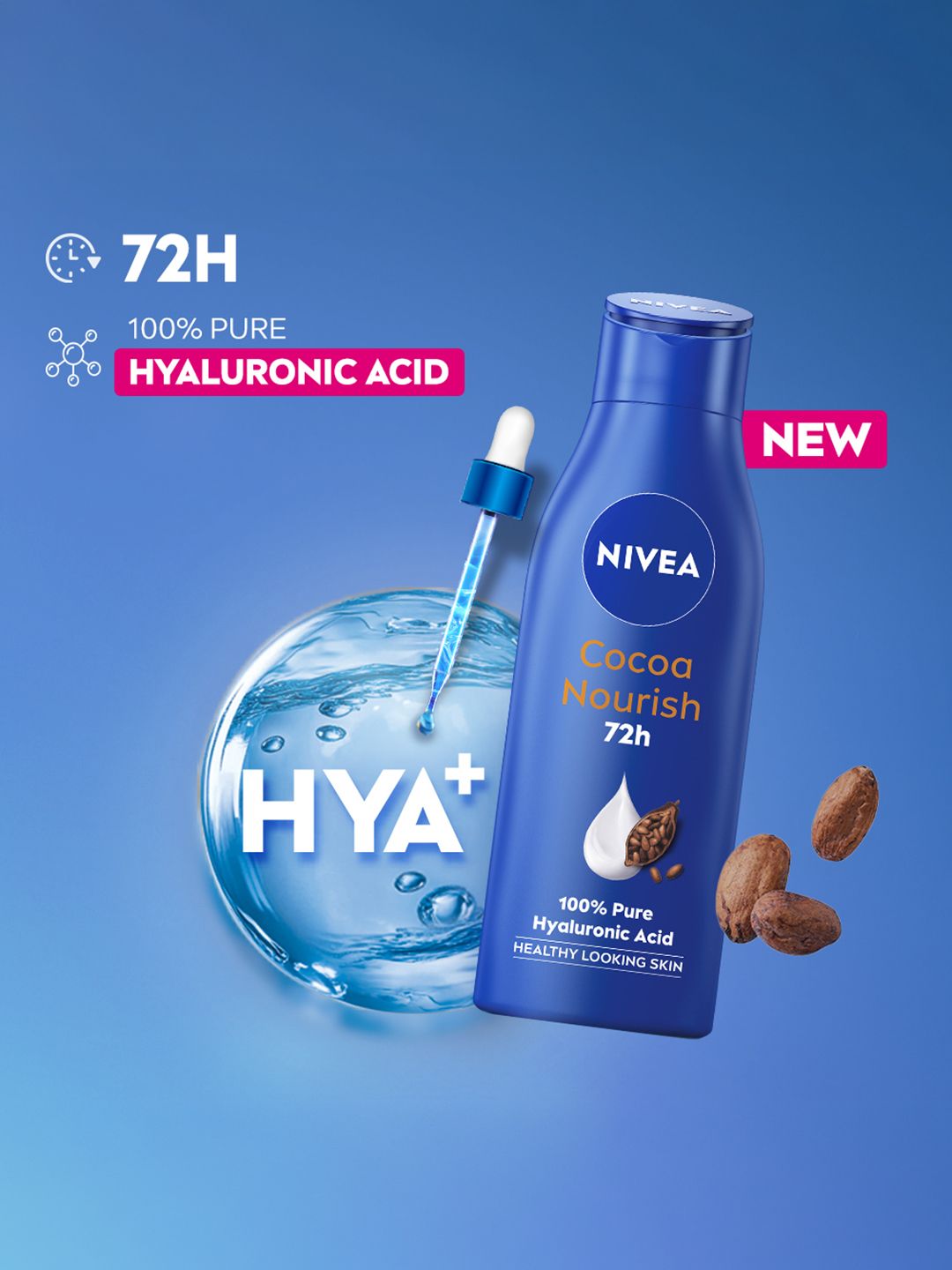 Nivea NIVEA Cocoa Nourish Body Lotion Hyaluronic Moisturizer Face & Body Cream Dry Skin 200ml
