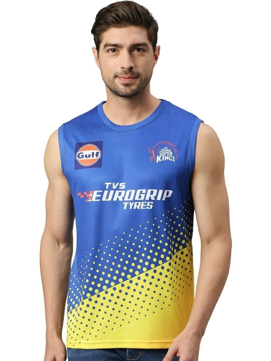 playR Printed Round Neck Gym Vest