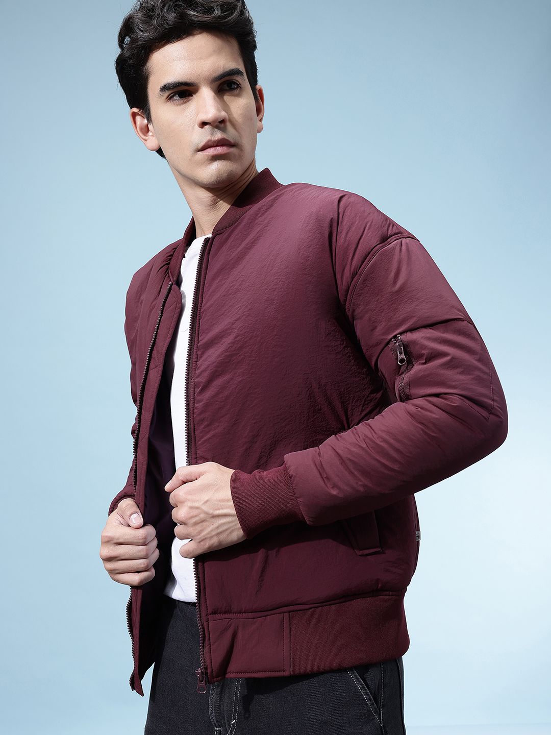 glitchez Zip Detail Bomber