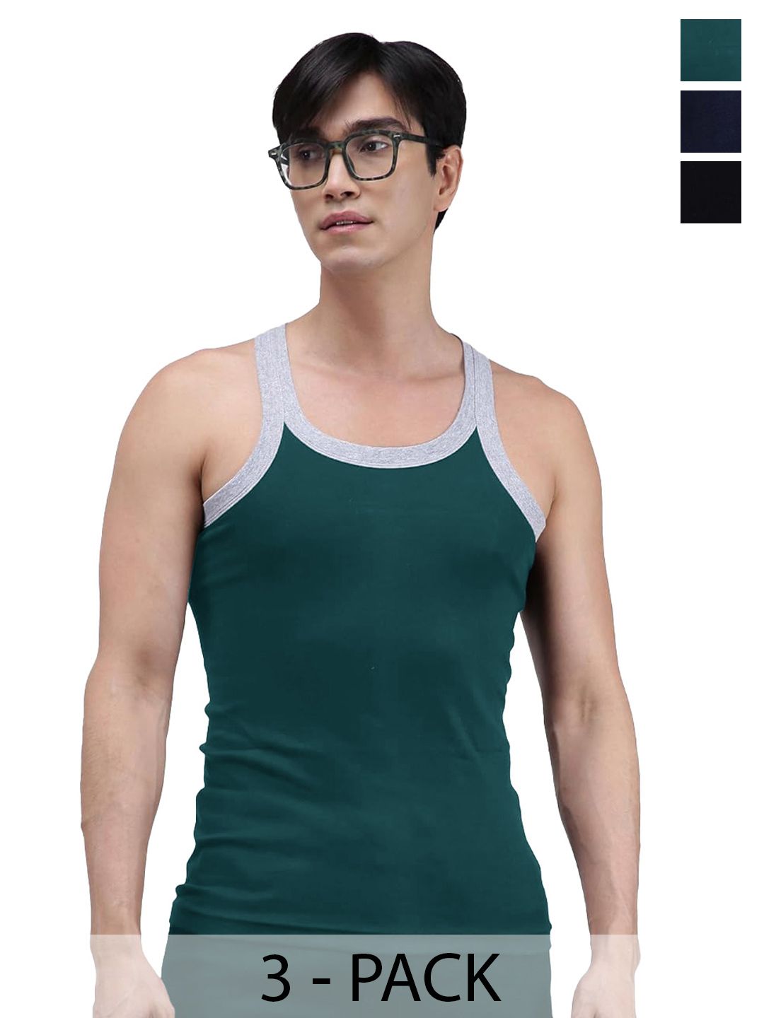 HEAP underwear Bookworm's knit vest Elegant Gym Vest 11 (Pack of 3