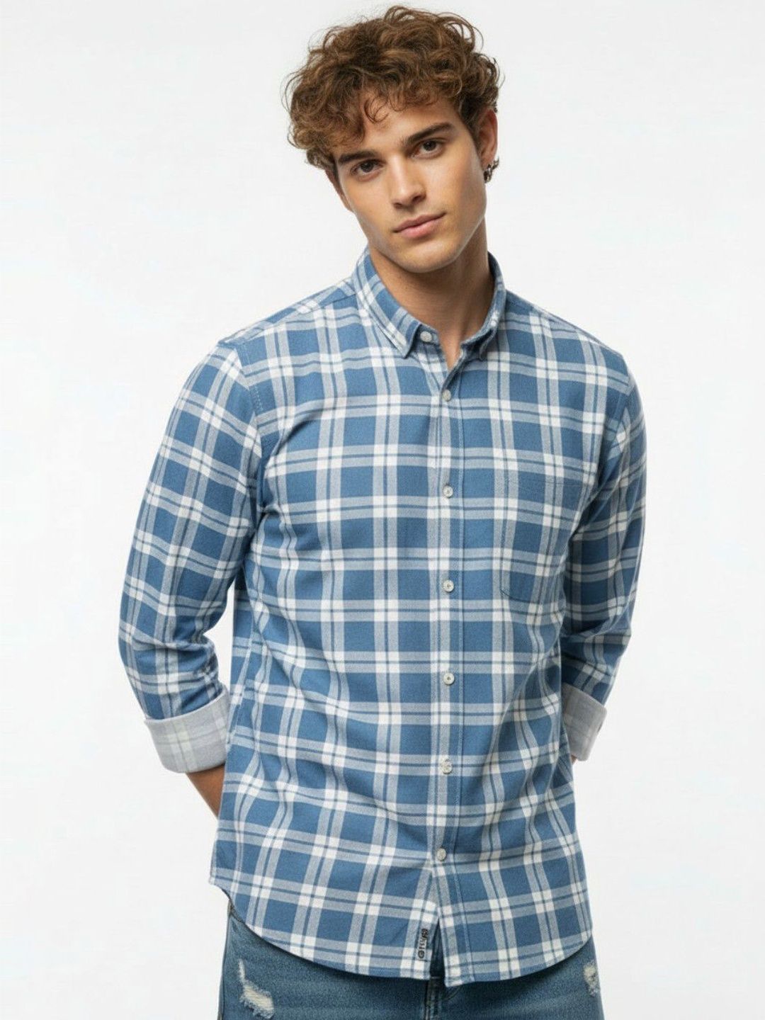 glitchez Men Classic Checked Casual Shirt