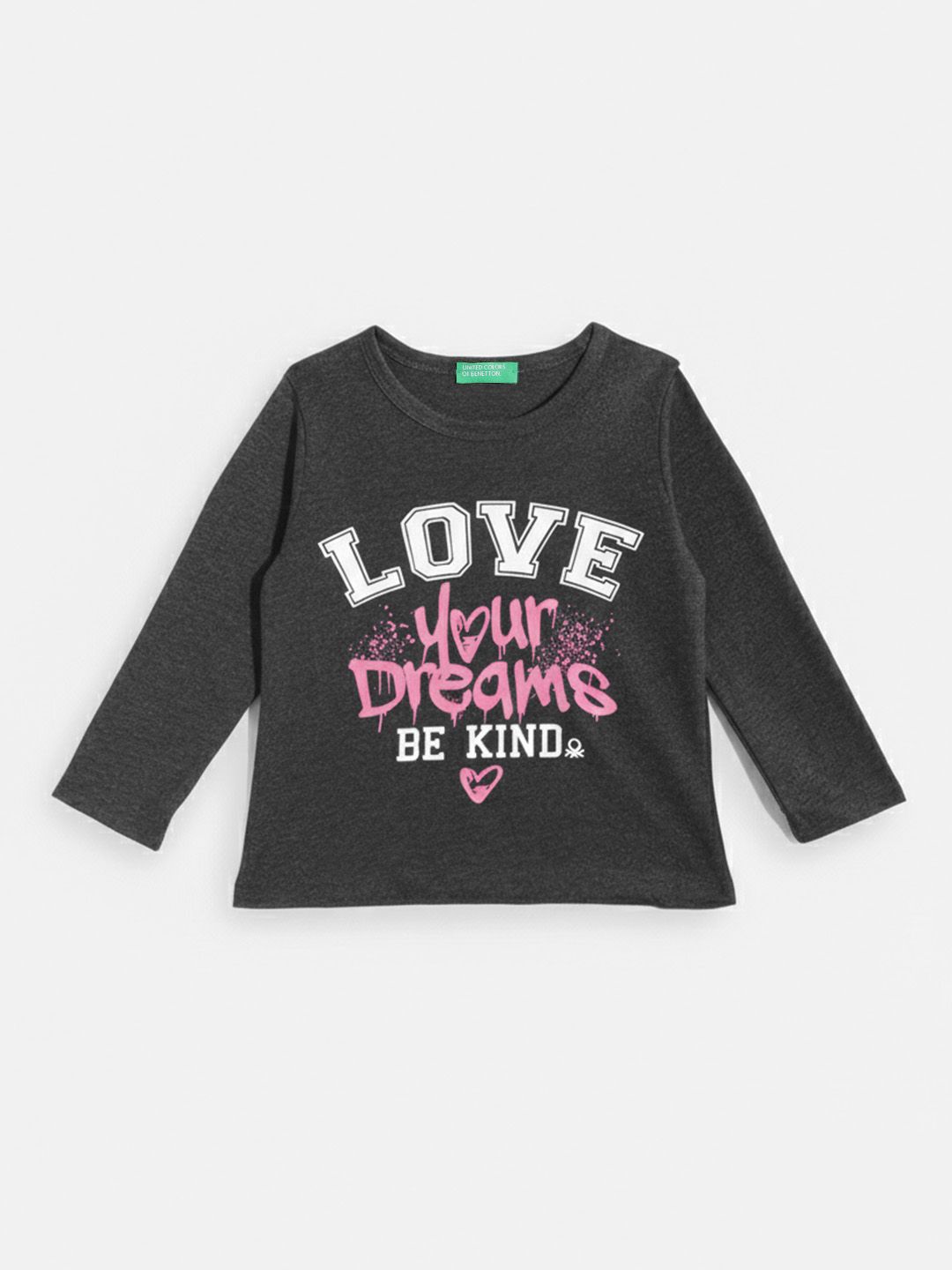 United Colors of Benetton Girls Typography Printed Regular Fit T-Shirt