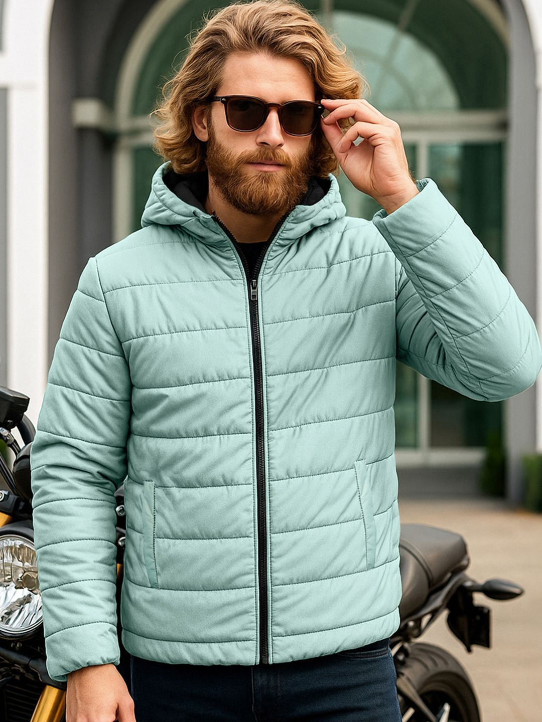 Bewakoof Men Oversized Reversible Puffer Jacket