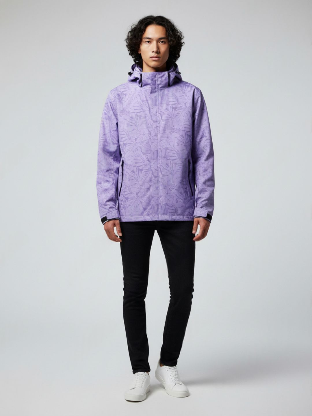 HERE&NOW Men Hooded Floral Printed Casual Bomber Jacket