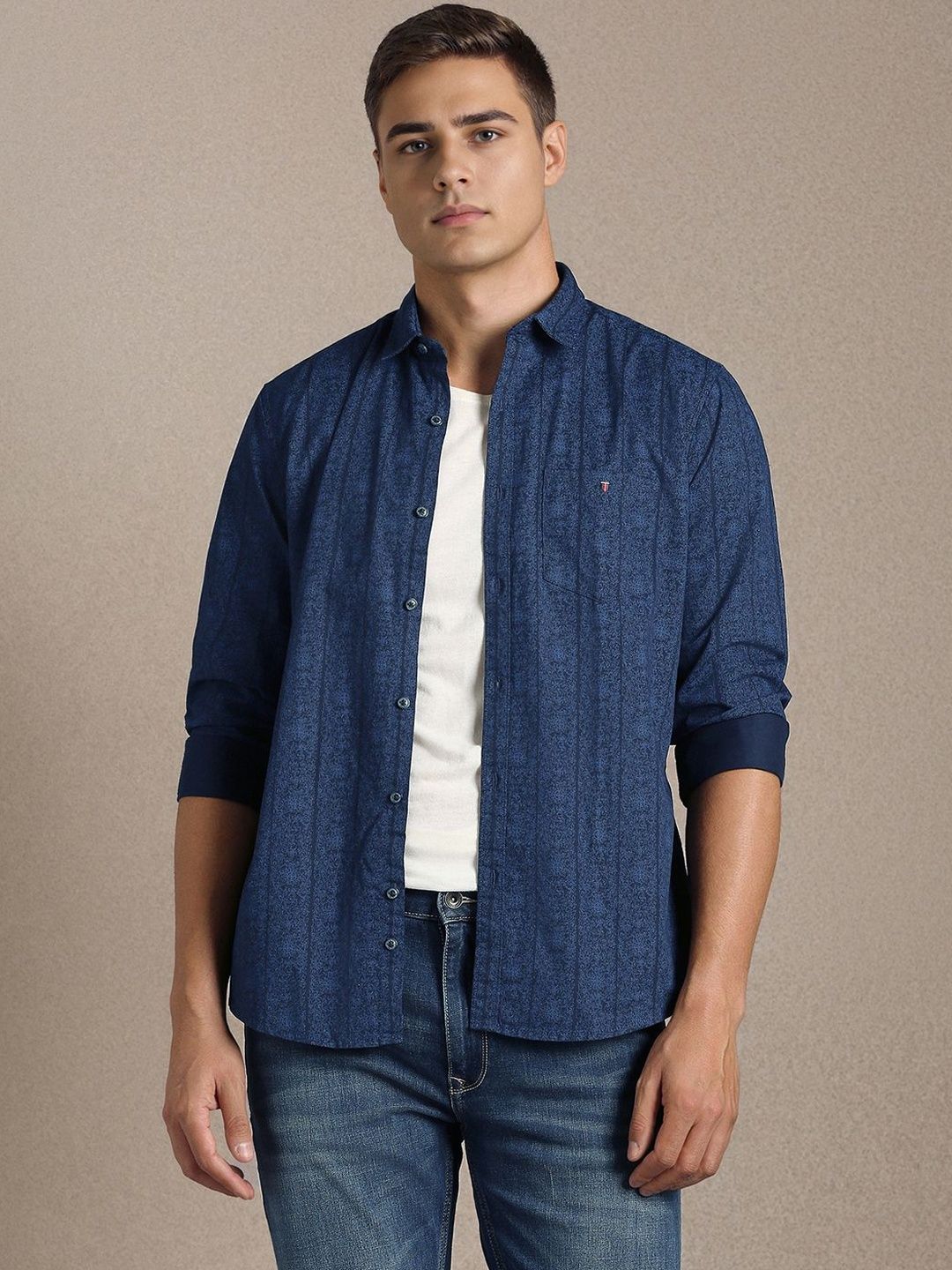 Louis Philippe Jeans Men Slim Fit Printed Casual Shirt