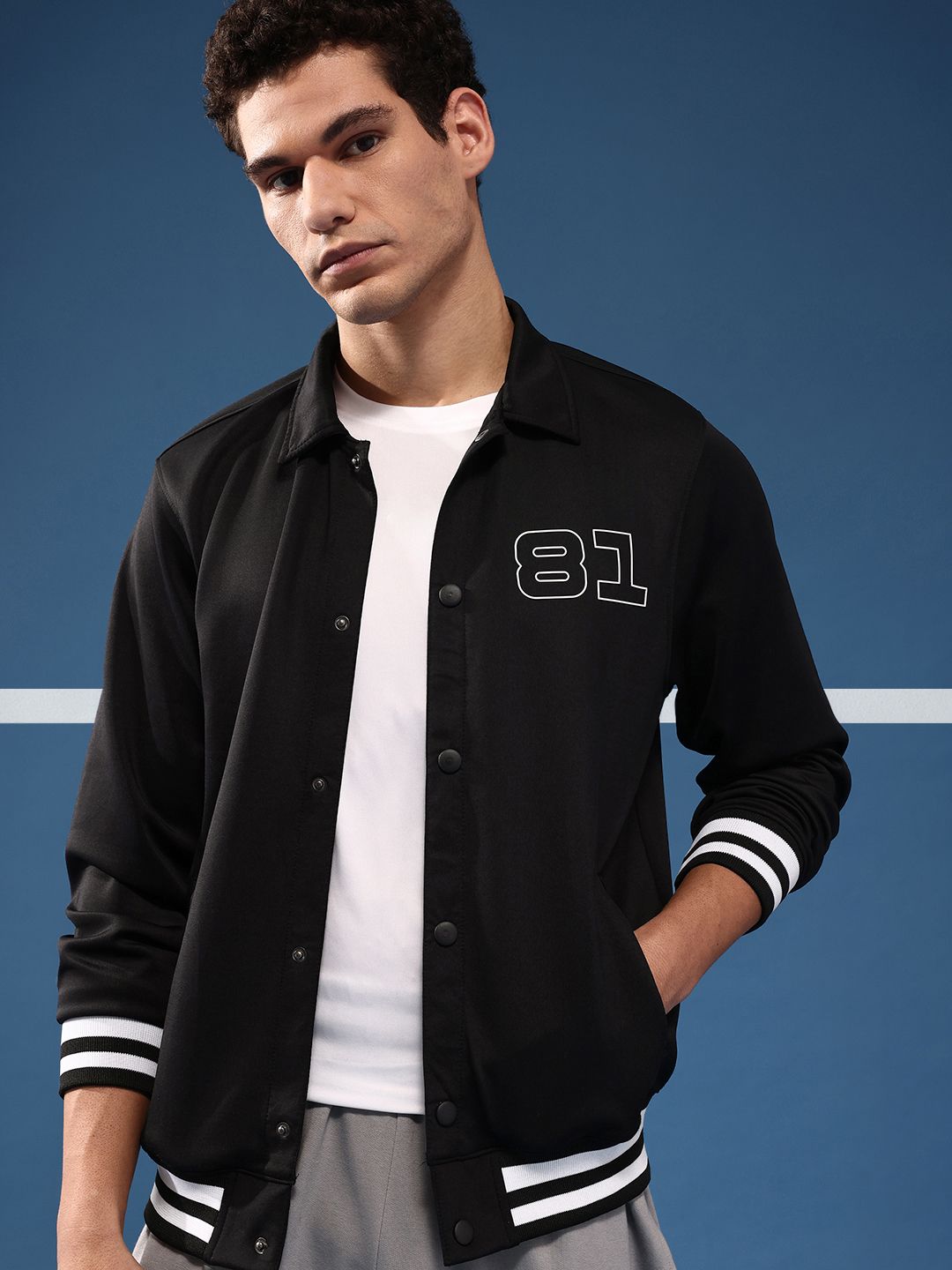 Slazenger Varsity Printed Bomber Athleisure Jacket