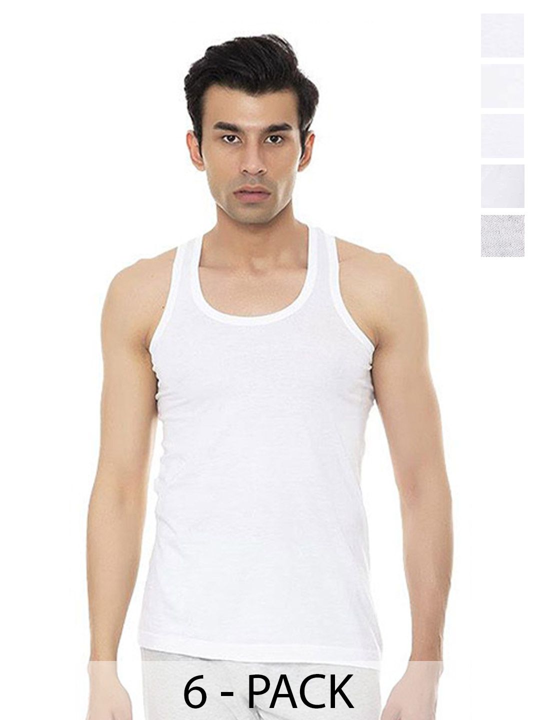 AMUL COMFY Pack Of 6 Cotton Basic Innerwear Vests