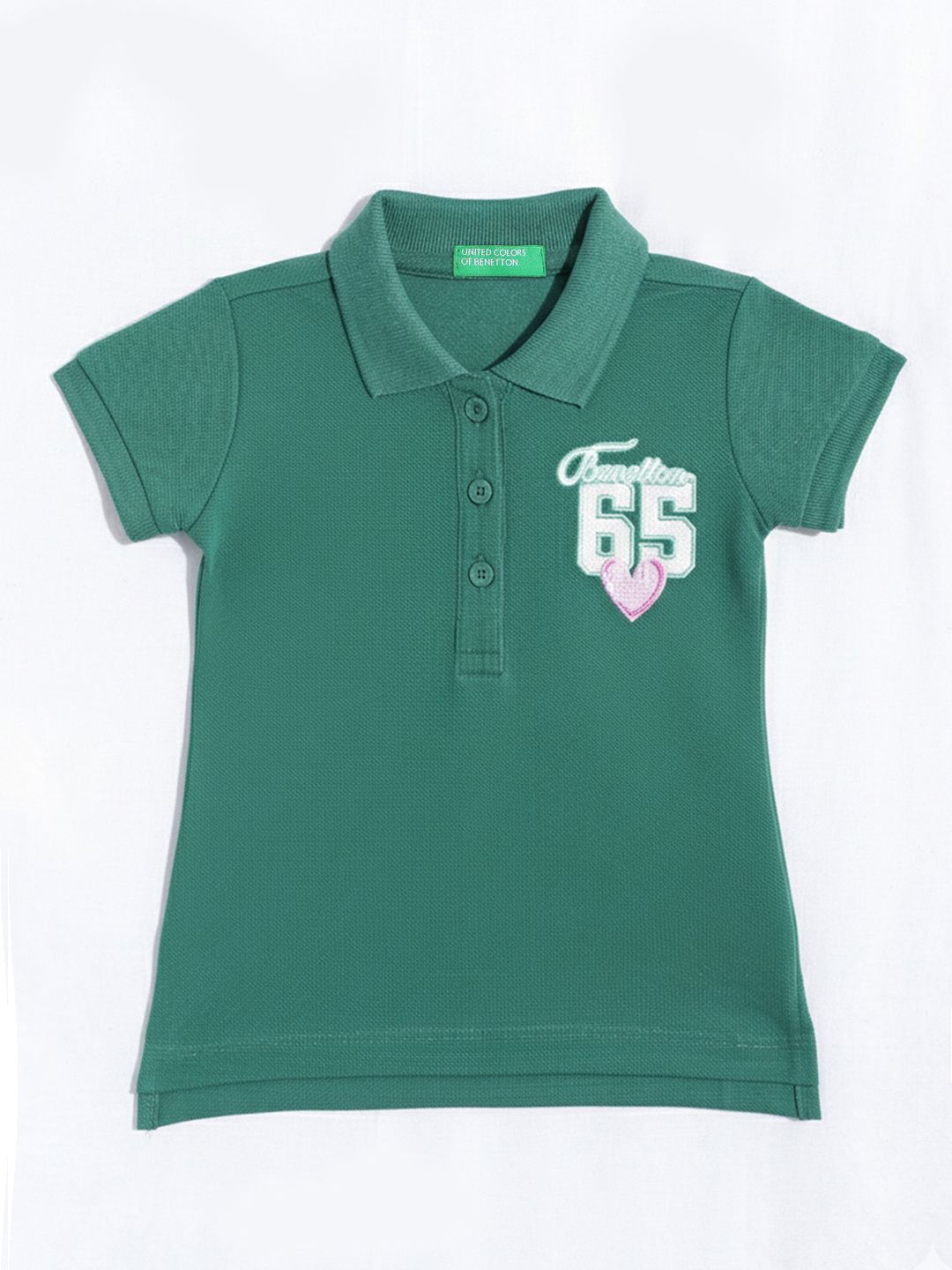 United Colors of Benetton Girls Polo Collar Regular Fit T-Shirt