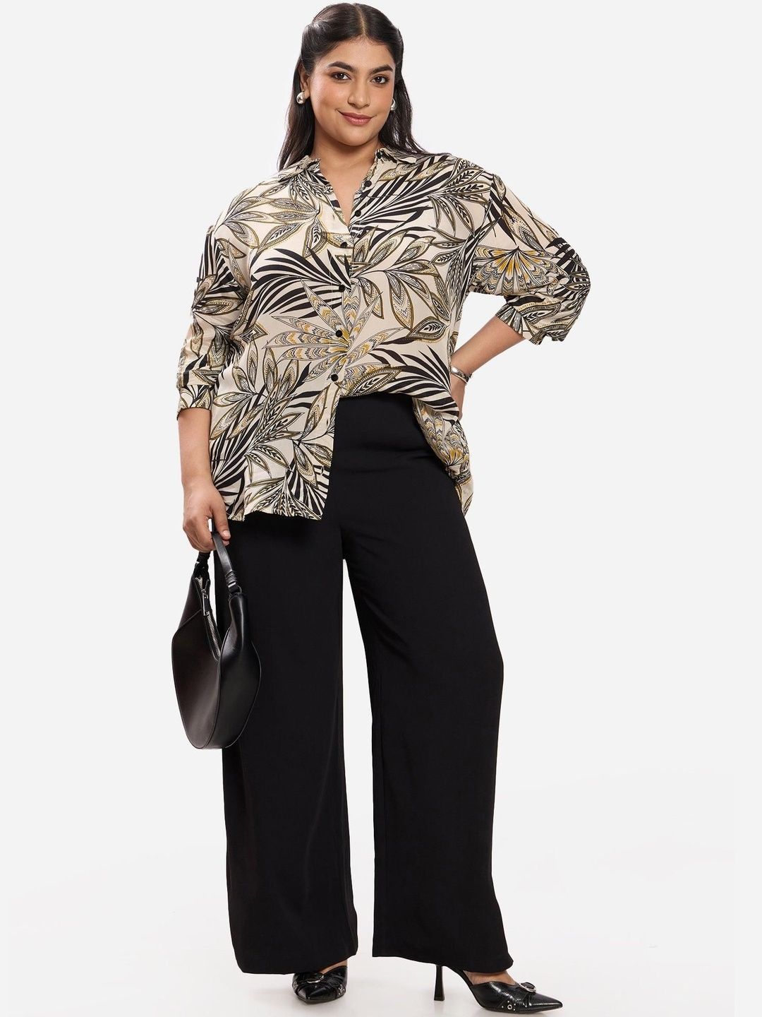 Casual Shirt Virgio Printed Viscose Rayon Long Sleeves Plus Size Shirts