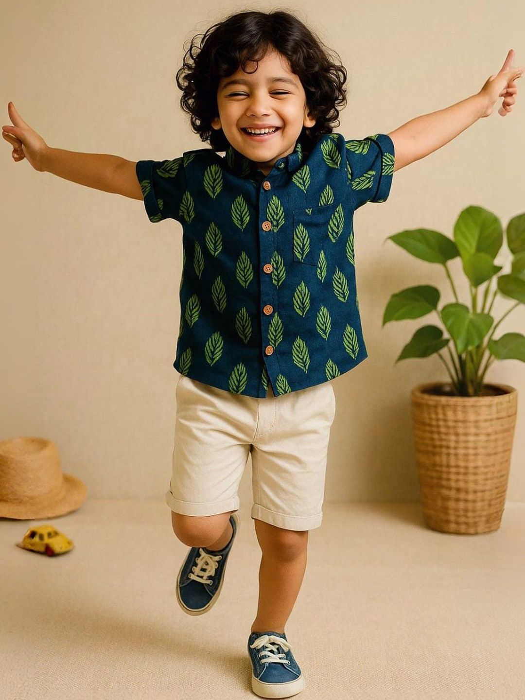 Urban Birdie Boys Comfort Floral Printed Casual Shirt